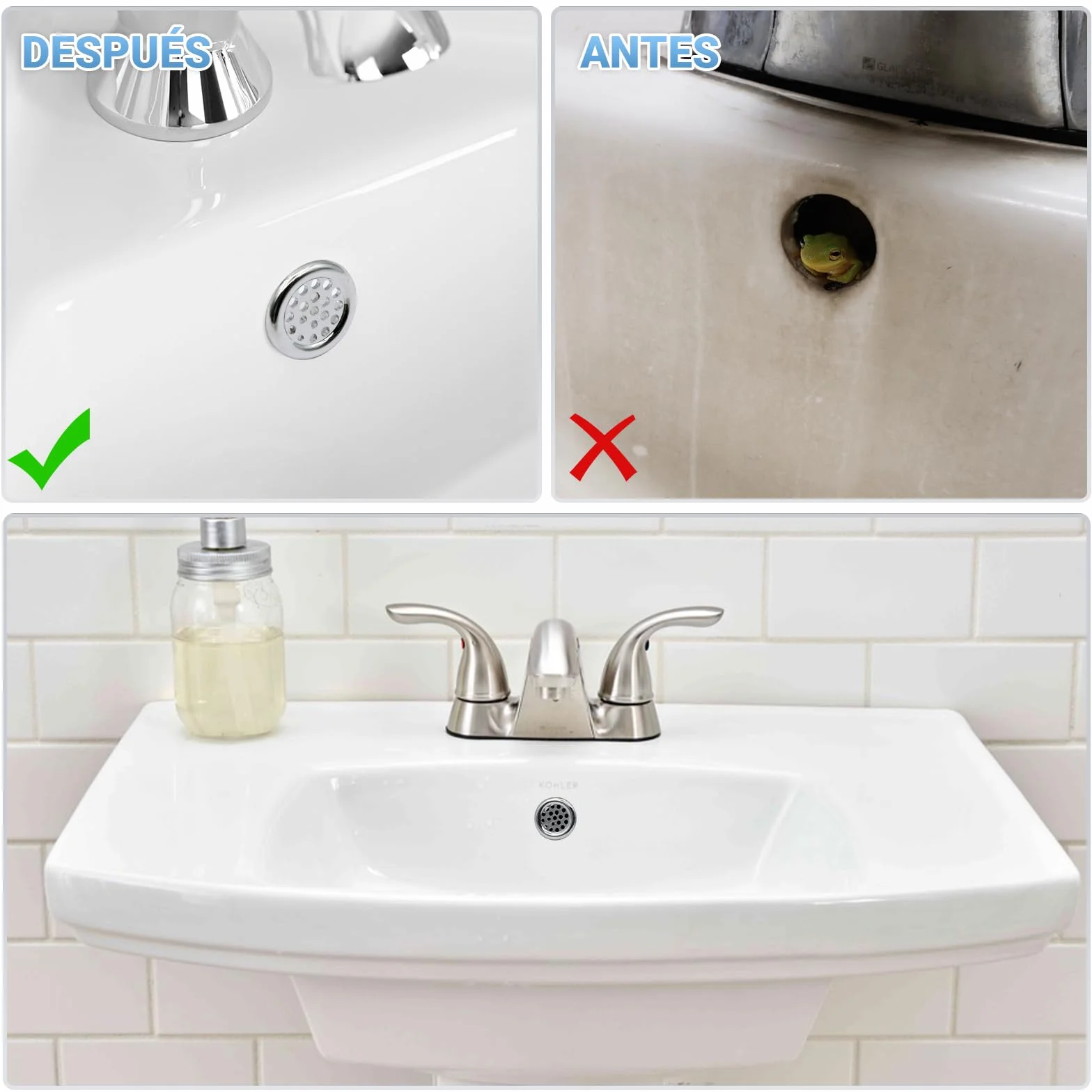 ZOCONE 8 Piezas Embellecedor Lavabo Agujero, Anillo Desbordamiento Embellecedor Rebosadero Lavabo, Anillo Hueco Agujero Redondo Tapa Rebosadero Lavabo Inserto para Fregadero, Baño, Cocina