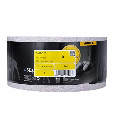 Mirka BASECUT 2251100160N - Papel de lija (115 mm x 50 m, P60)