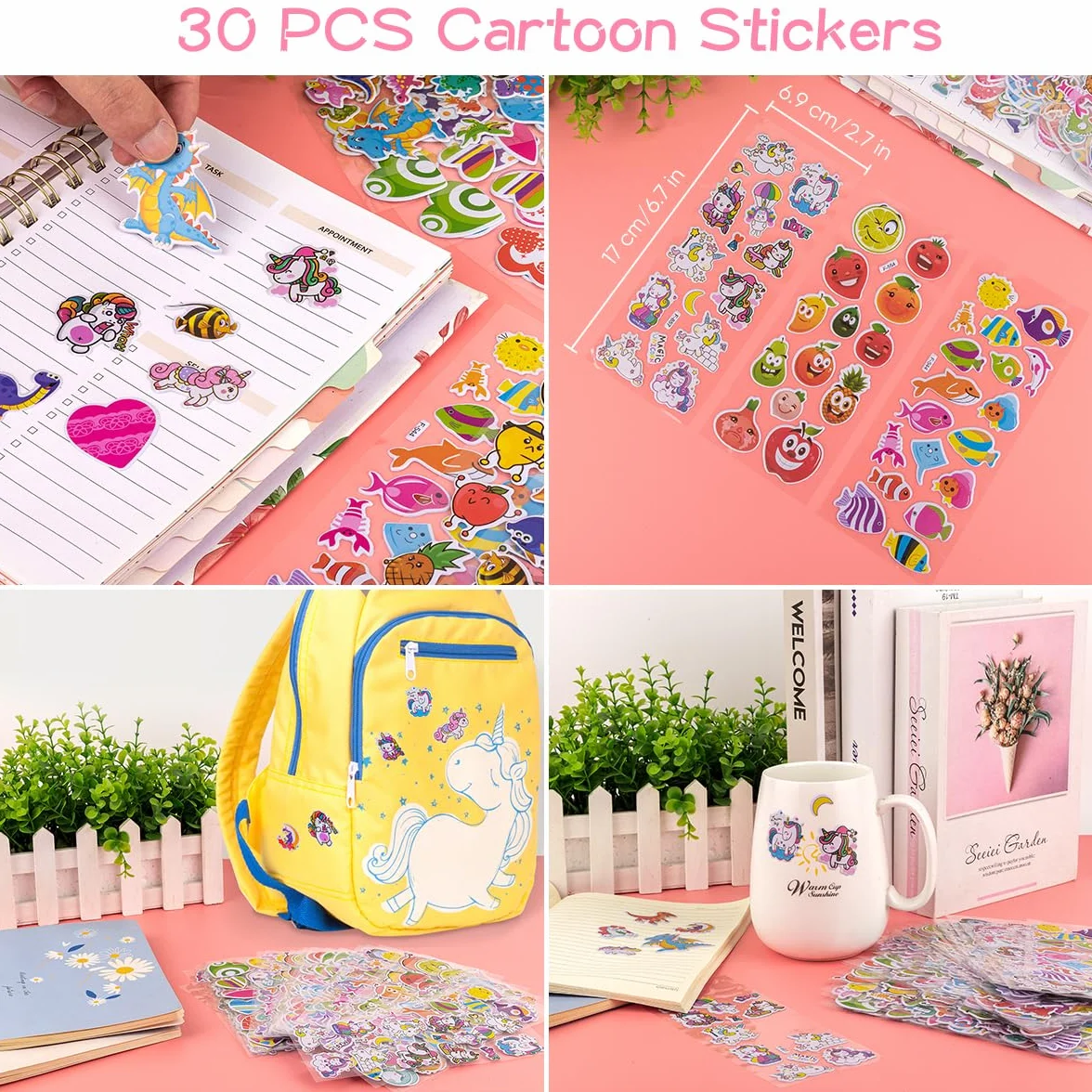 Set 60 Lapices y Pegatinas 3D Infantiles Regalos Cumpleaños Niños Colegio