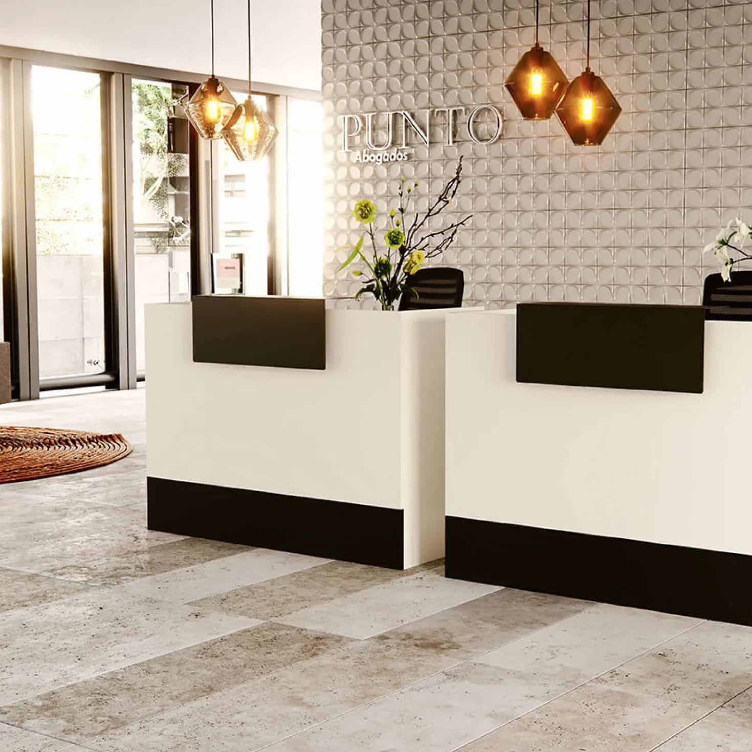 Mesa Mostrador Recepción Blanco 1400mm OFITURIA Mueble Escritorio Oficina Tienda