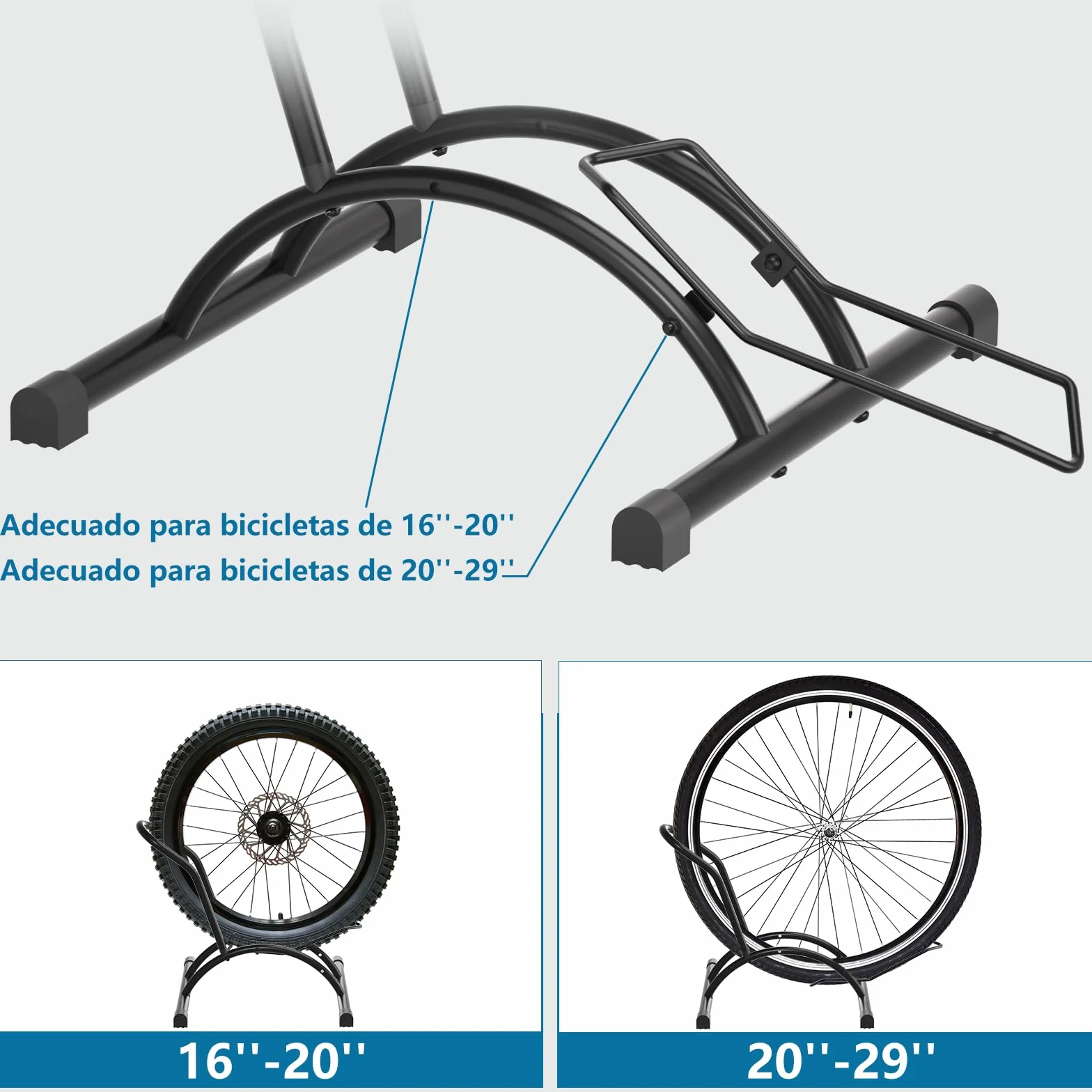 Urban Deco Soporte Bicicleta Suelo, Soporte para Aparcar Aparcamiento para Bicis de Suelo, Caballete Bicicleta Interior y Exterior
