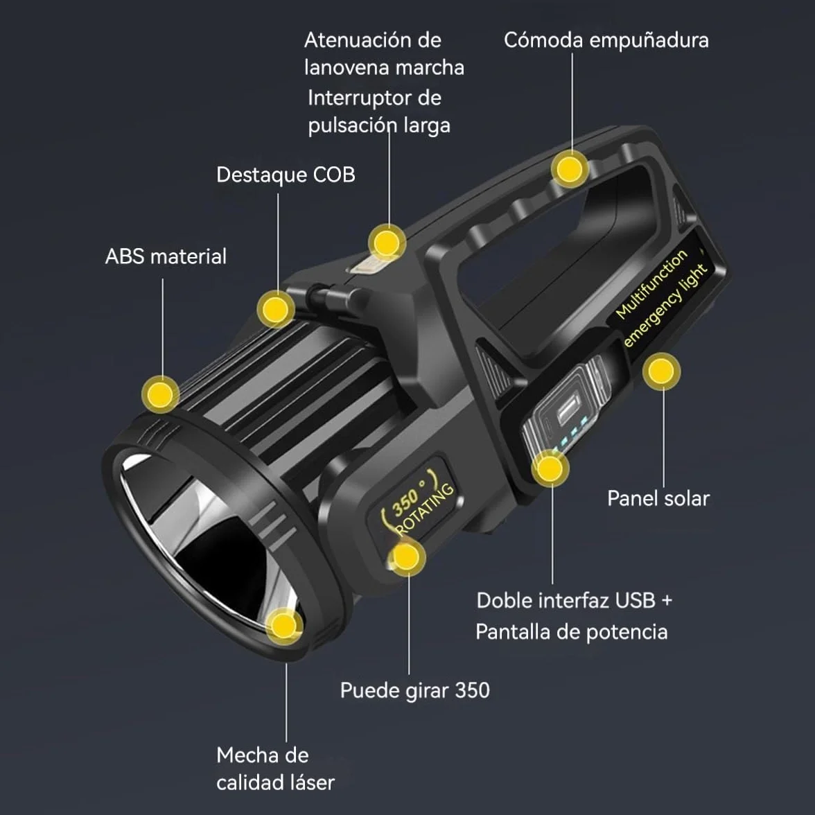 LETOUR Linternas LED Alta Potencia,350000LM Linterna LED Recargable 9 Modos Linterna Potente Linternas Alta Potencia Recargable Flashlight Luz Emergencia Casa para Camping