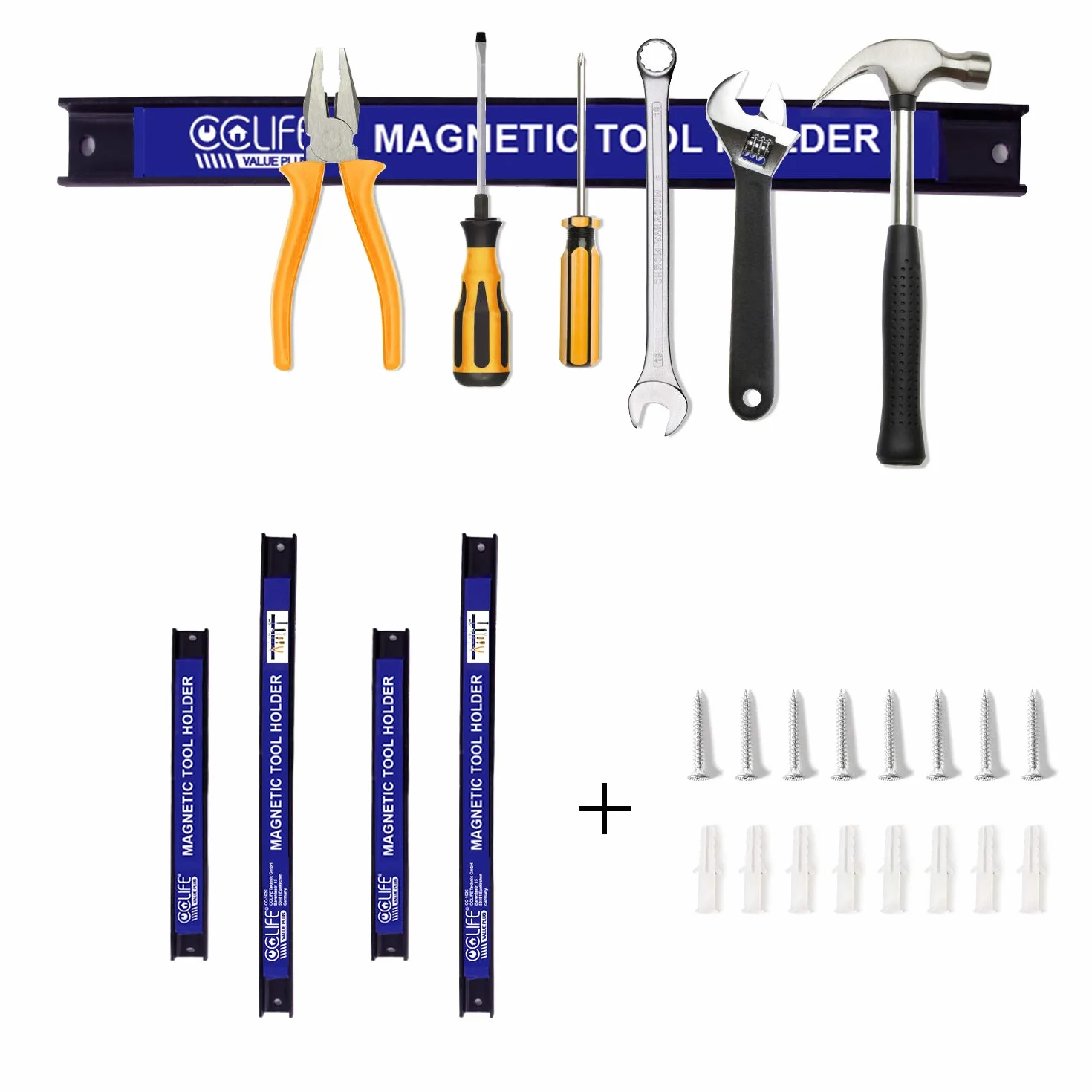 CCLIFE 4piezas Imán Herramientas 37 CM y 23 CM Tiras Magnéticas Para Herramientas 15 & 9 KG Imán Herramientas Barra Iman Herramientas