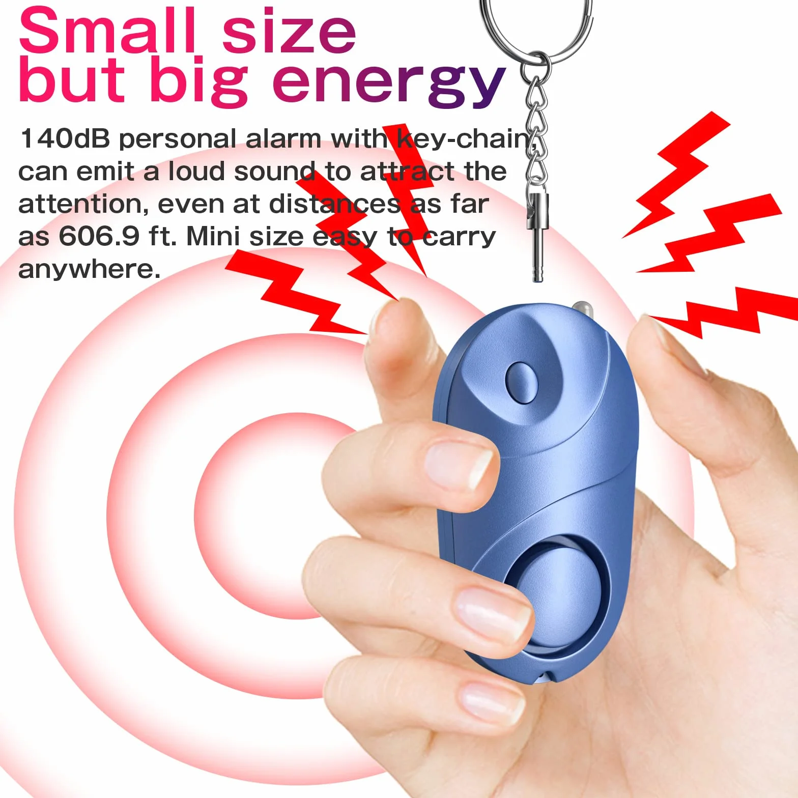 Alarma Personal Qoosea Sonido Seguro Safesound Alarma de Seguridad Personal Llavero Sirena 140 dB con luz LED, Alarma de Seguridad de Autodefensa de Emergencia para Niños/Mujeres/Ancianos/Estudiantes