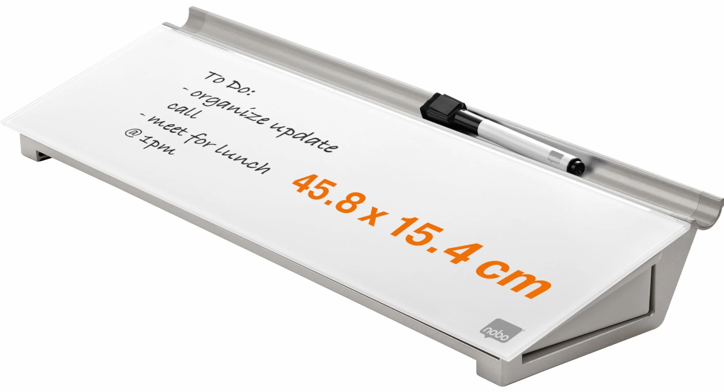 NOBO Set de escritorio CRISTAL blanco brillante