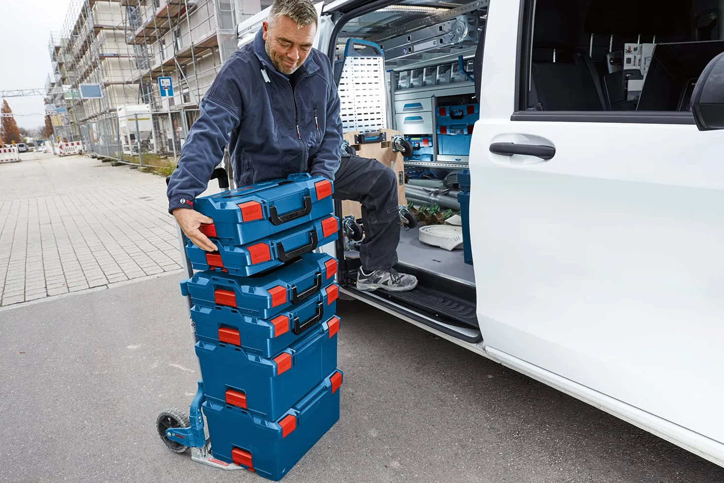 Bosch Professional sistema de maletín de transporte L-BOXX (capacidad carga superior hasta 100 kg, capacidad carga en caja hasta 25 kg, fuerza tensado 50 kg, material: plástico ABS, plástico PA6)