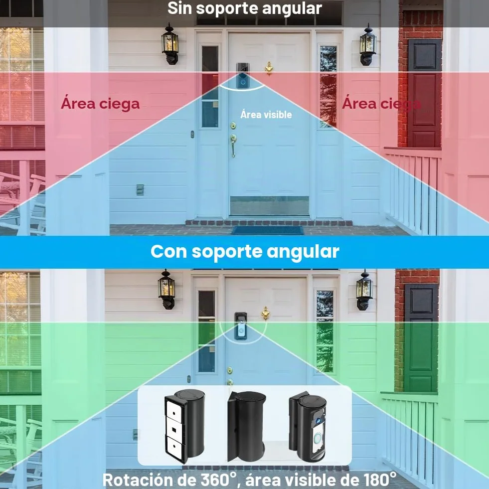 Timbre de la Puerta de Soporte, Video Timbre de la Puerta de Soporte, Timbre de la Esquina Adaptador, Compatible con Video Doorbell Wired Pro2 Plus/3/2/1