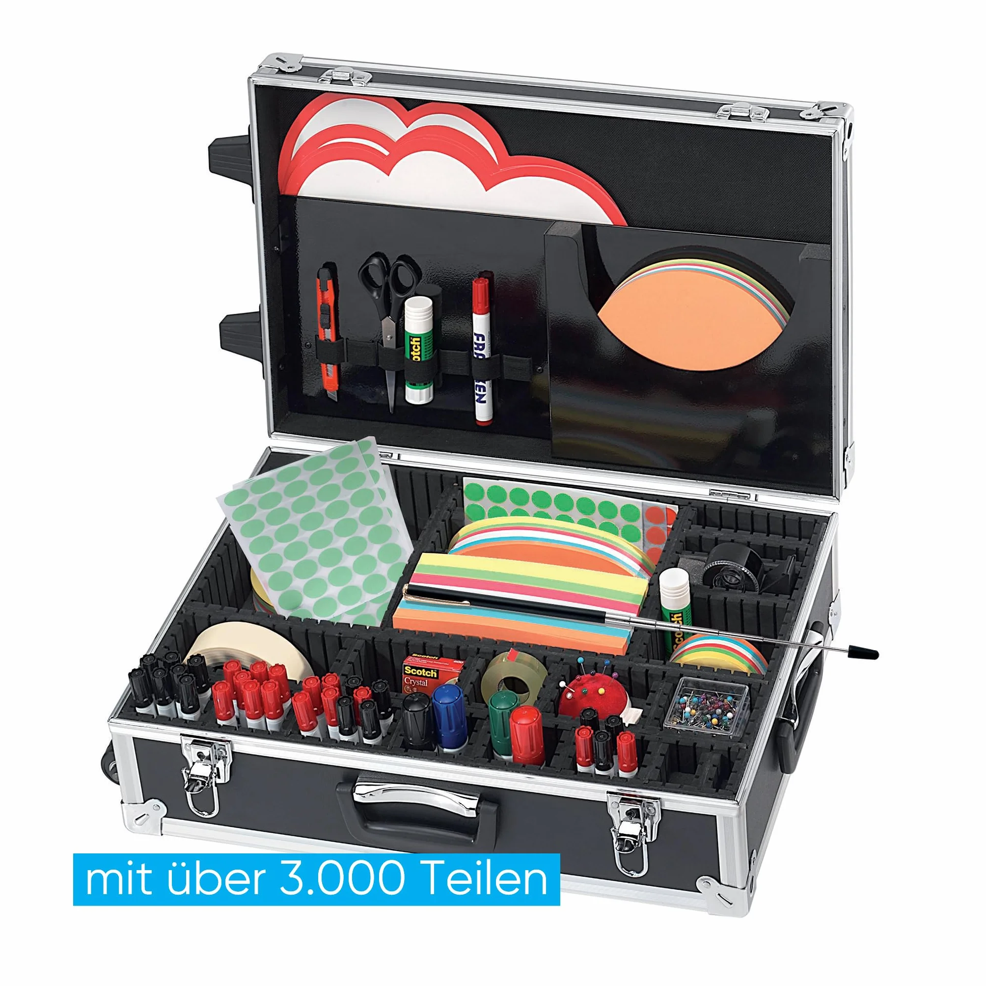 Franken Maletín para presentaciones 36x54x18 cm negro plateado
