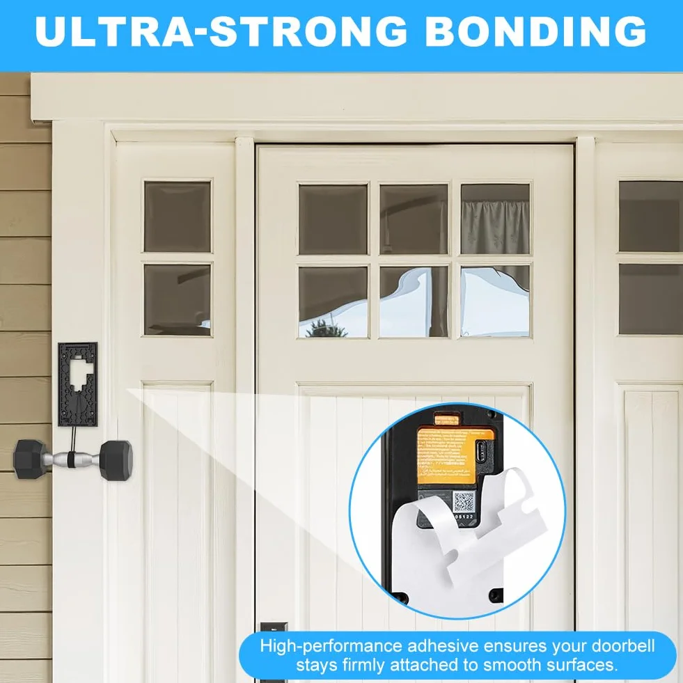 Vicloon Soporte Timbre Ring 2024, 6 Autoadhesivo Sin Taladro, para Ring Battery Video Doorbell 2024, Accesorios Ajustables