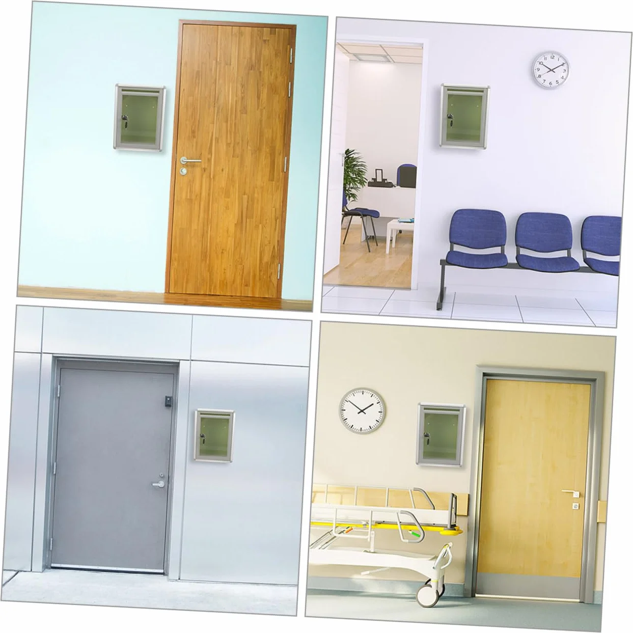 Buzón de Pared con Cerradura Transparente de Aluminio, 2 Unidades | Acrílico, Superficie Lisa, para Oficina y Exterior, Formato Compacto, Incluye Cierre de Seguridad