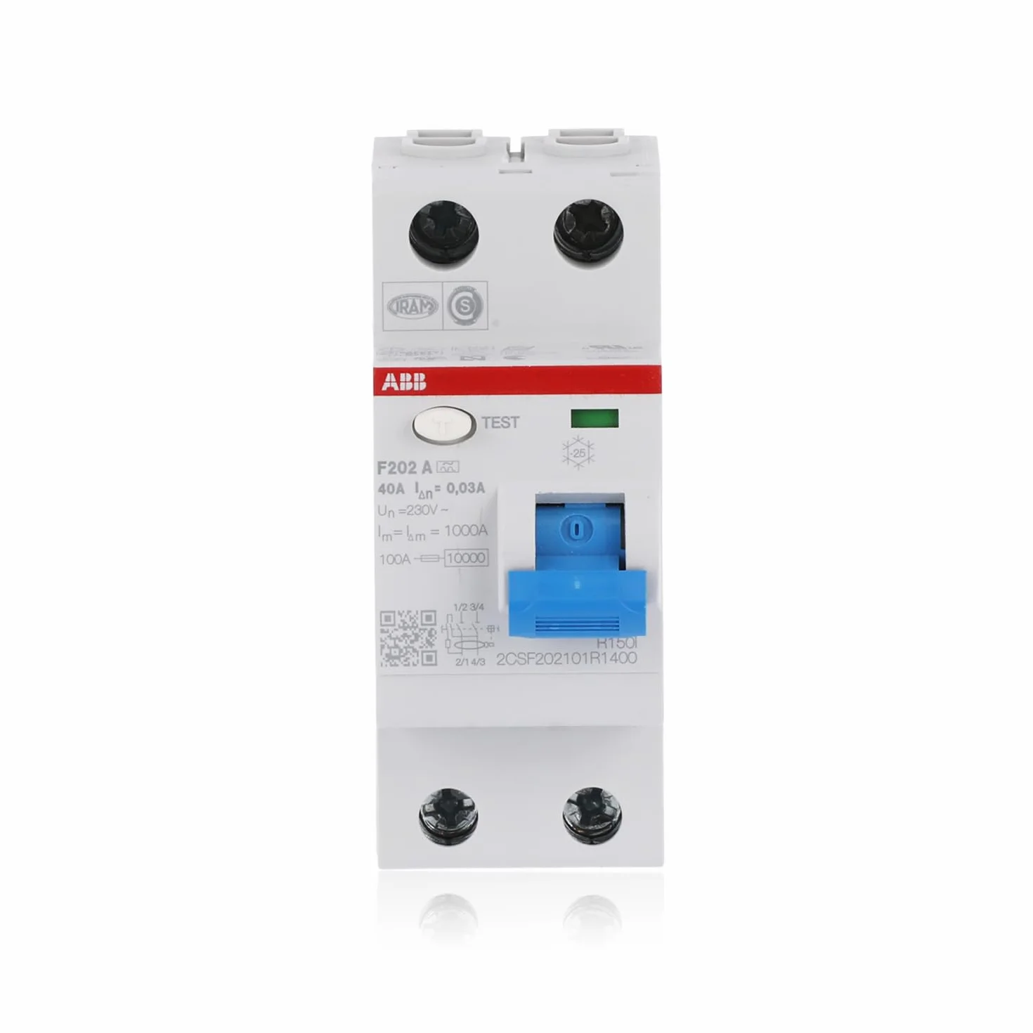 Abb F202A-40 0,03 interruptor de circuito de corriente residual 4 polos
