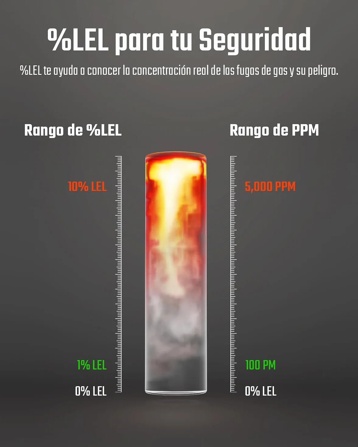 Detector de Gas Natural, TopTes PT210S Detector portátil de Fugas de Gas con sonda de 4 Pulgadas para localizar Gases combustibles como Gas Natural, midiendo%LEL (baterías Incluidas) - Naranja