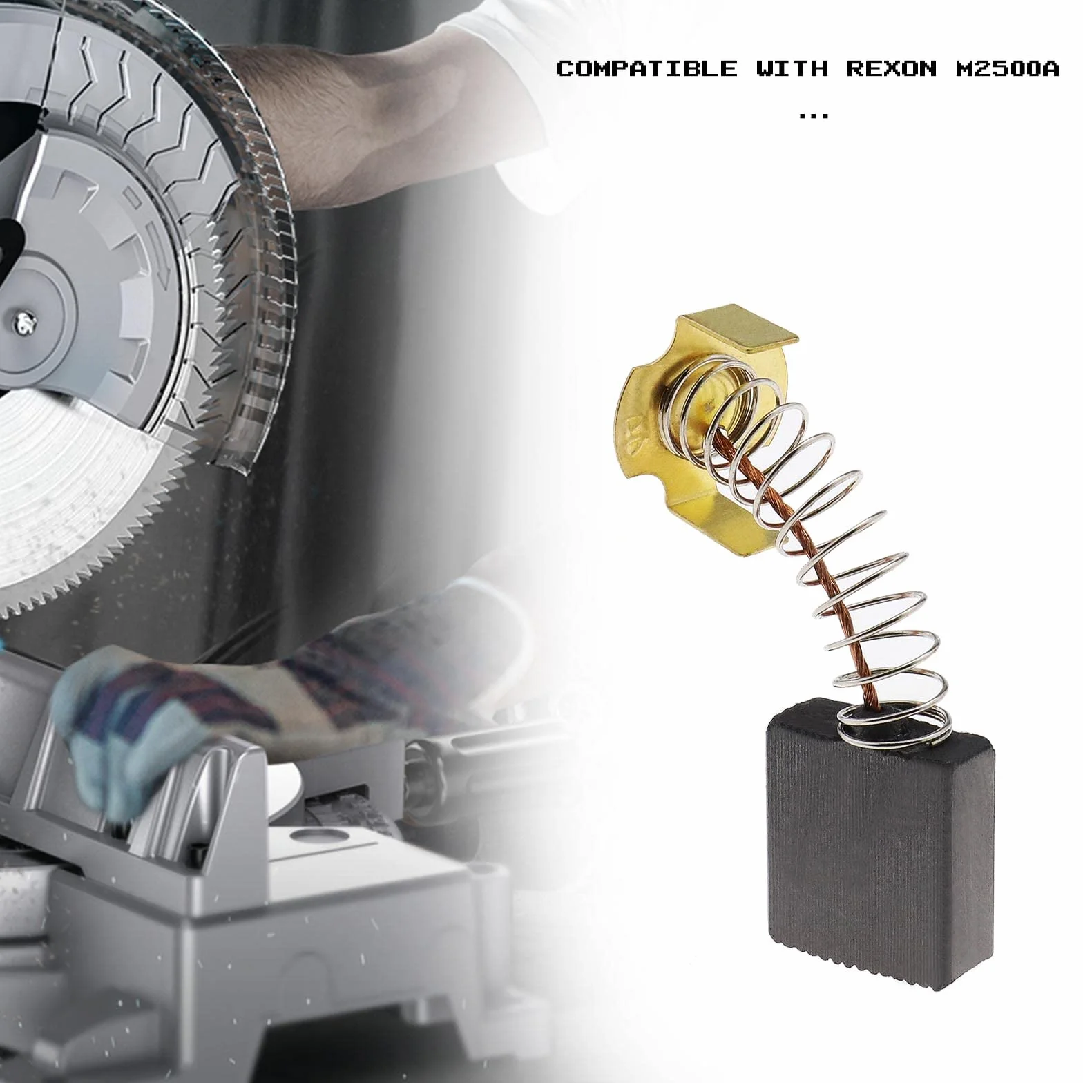 ECSiNG 2 Pares de Cepillos de Carbón 7x17x17mm Compatible con Sierra Ingleteadora Rexon M2500A Piezas de Repuesto para Herramientas Eléctricas Accesorios para Herramientas Eléctricas