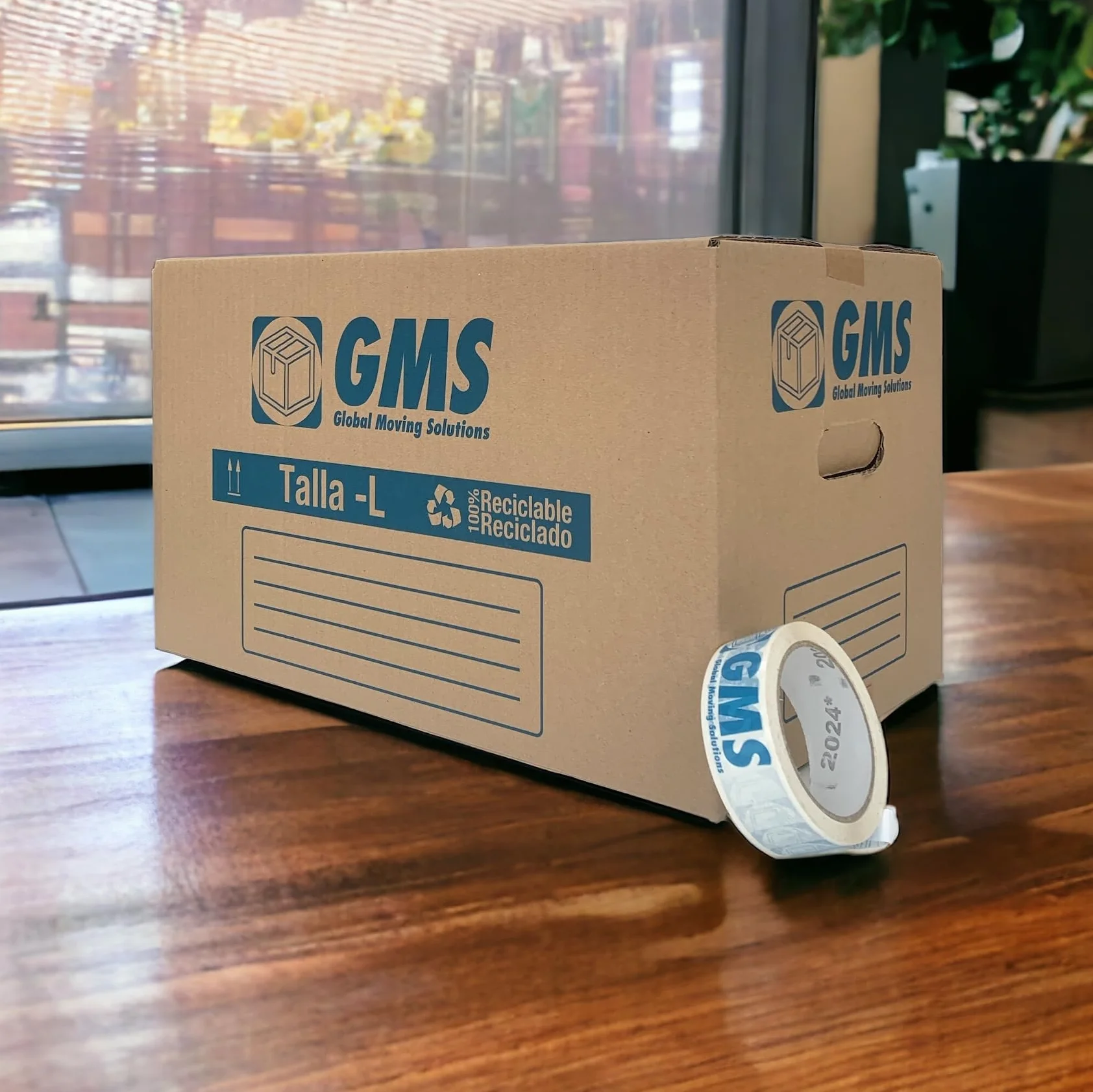 Cajas Mudanza 50x30x30cm Carton Gran Capacidad Precinto GMS Almacenaje Asas 20 Cajas