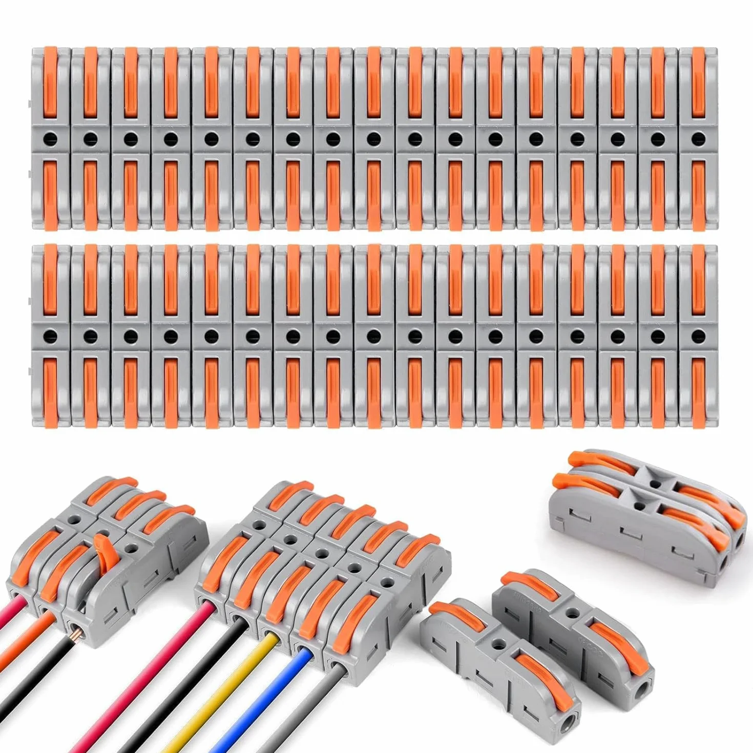 Conectores Electricos Rapidos Wago 34 Piezas Bornas de Conexion