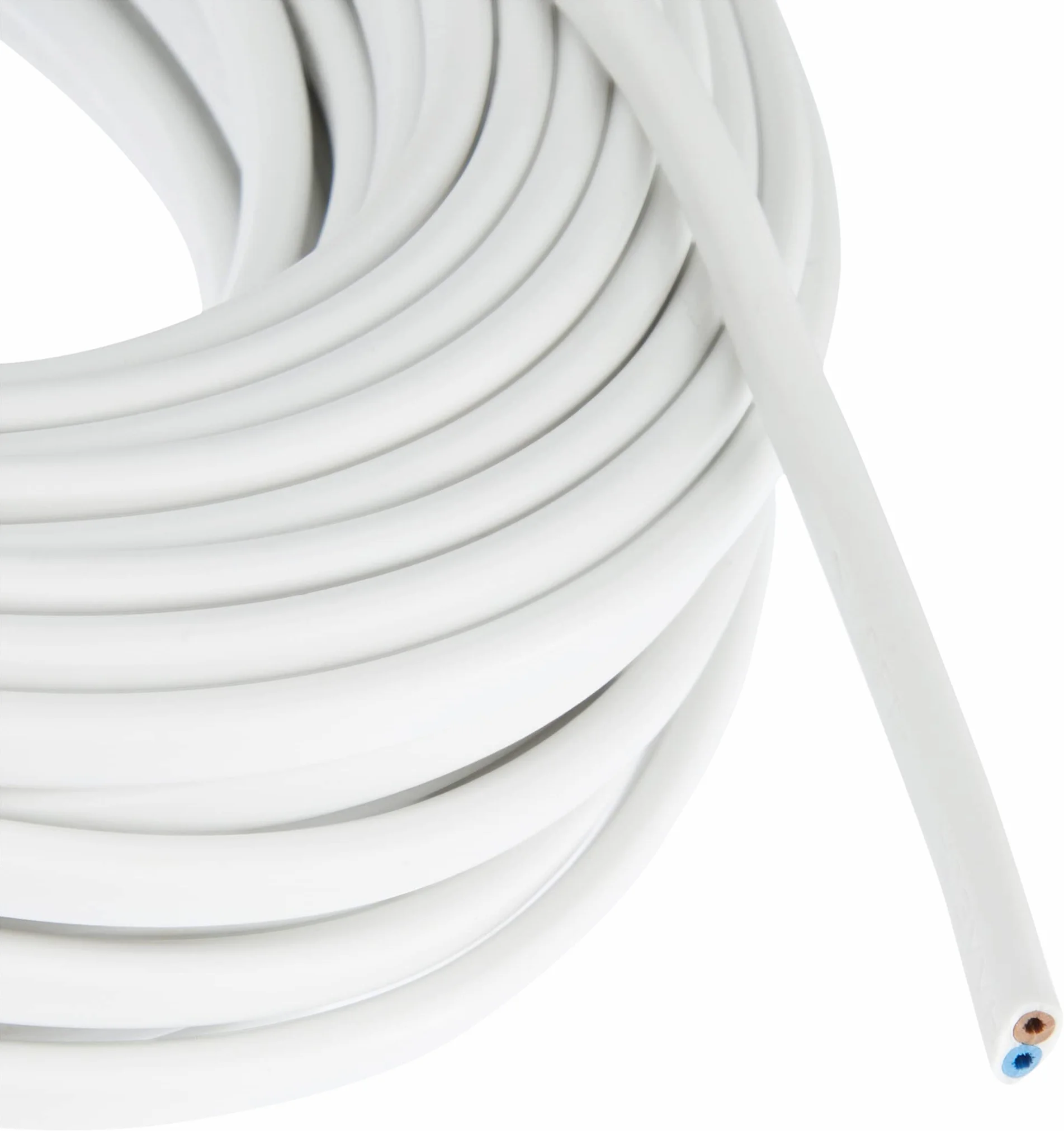 Electraline Cable de Extensión H03VVH2-F 2 x 0.75 mm Blanco