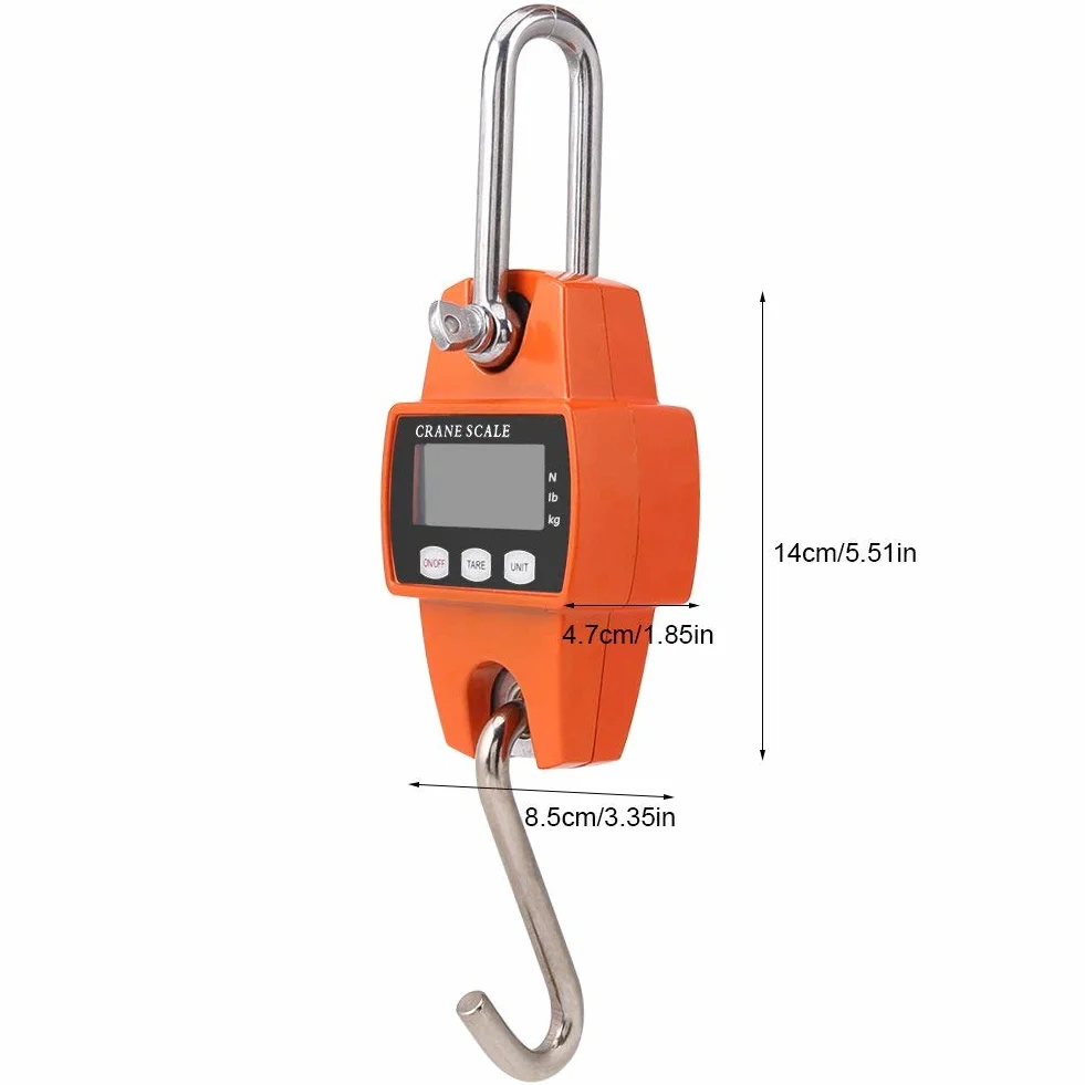 Mini Balanza Digital Digital LCD Portátil para Colgar 300 kg con Gancho