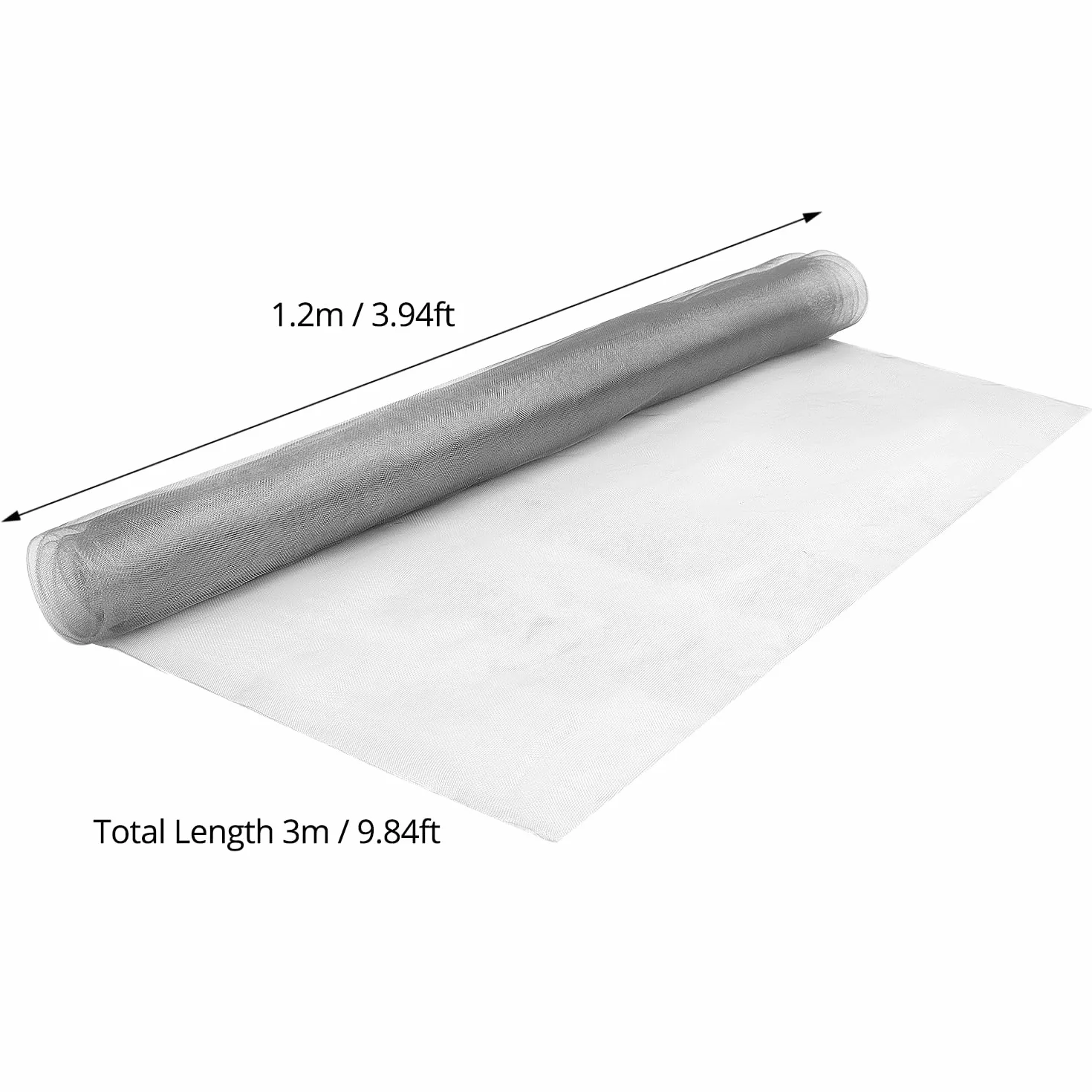 QWORK Malla de alambre de acero inoxidable 304, 1.2 mx 3 m, diámetro 0.15 mm, malla fina 1.3 mm