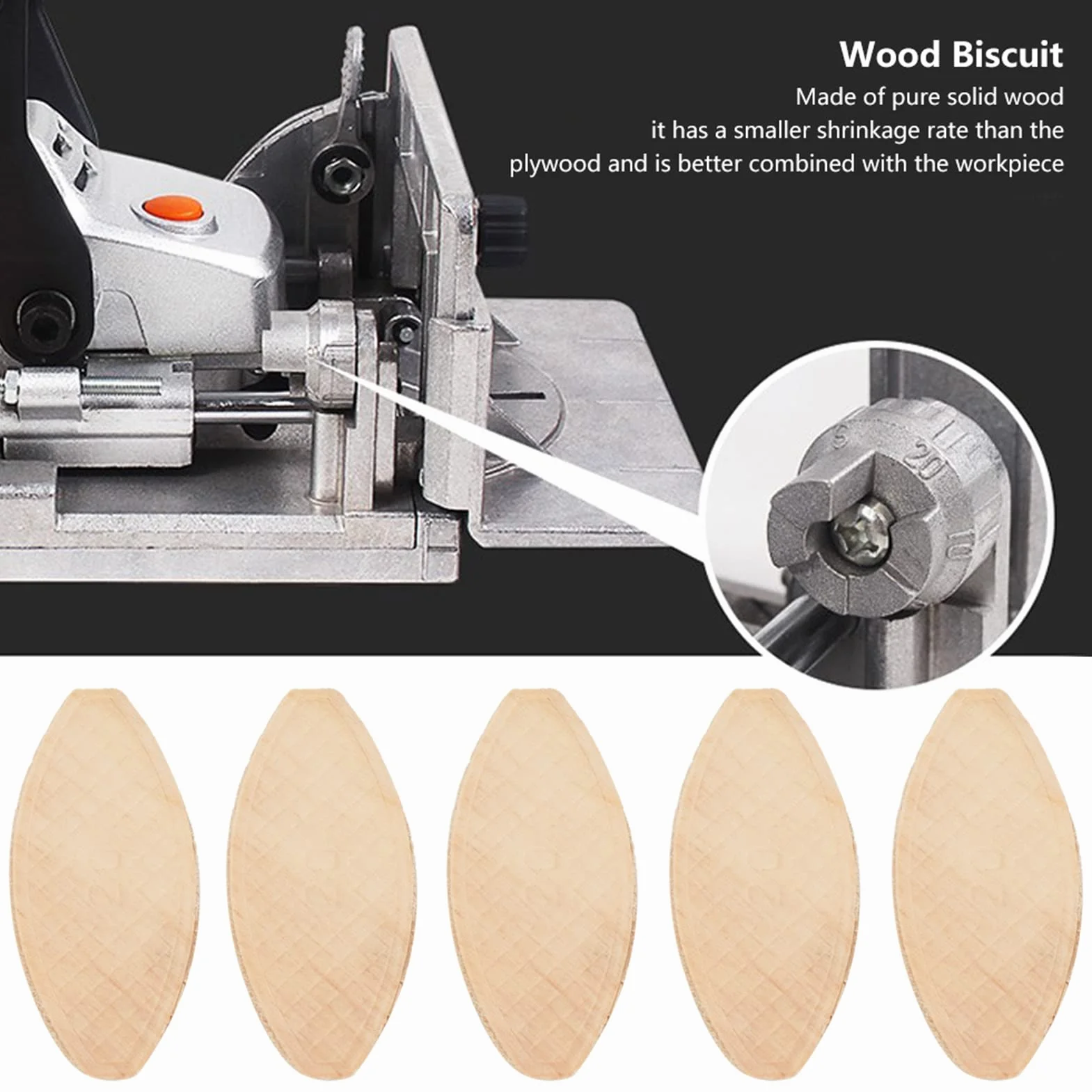 Galletas para unir madera, 100 piezas, herramienta de acoplamiento, resistente para carpintería, material de haya (20#)