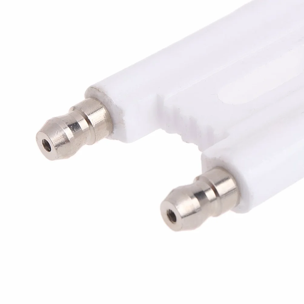 Electrodo de Encendido de Chispa de cerámica de Doble Varilla, máquina de combustión, Estufa de Gas y Combustible, electrodo de Encendido, Blanco + Plata