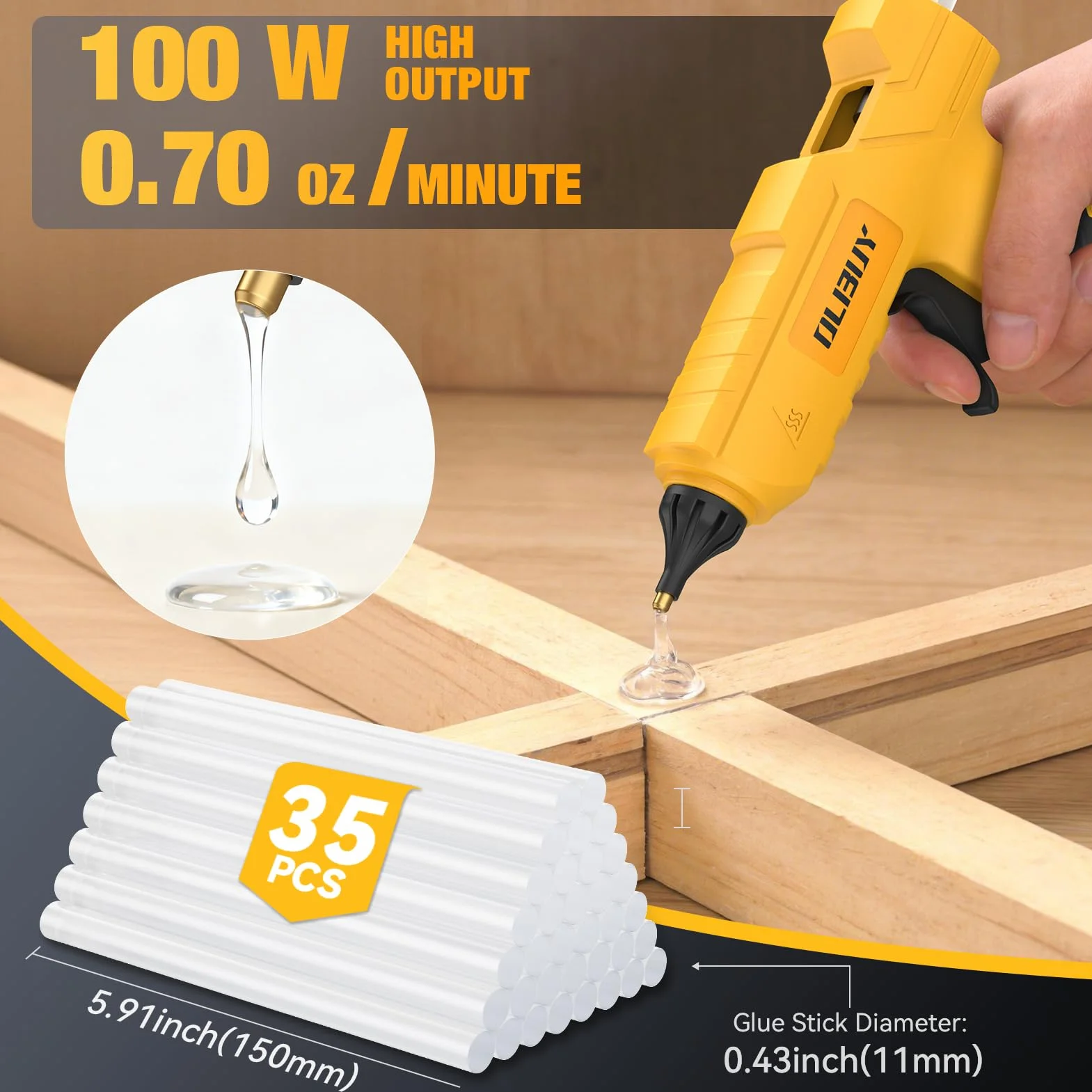 Pistola de pegamento caliente para batería DW de 20 V, solo herramienta