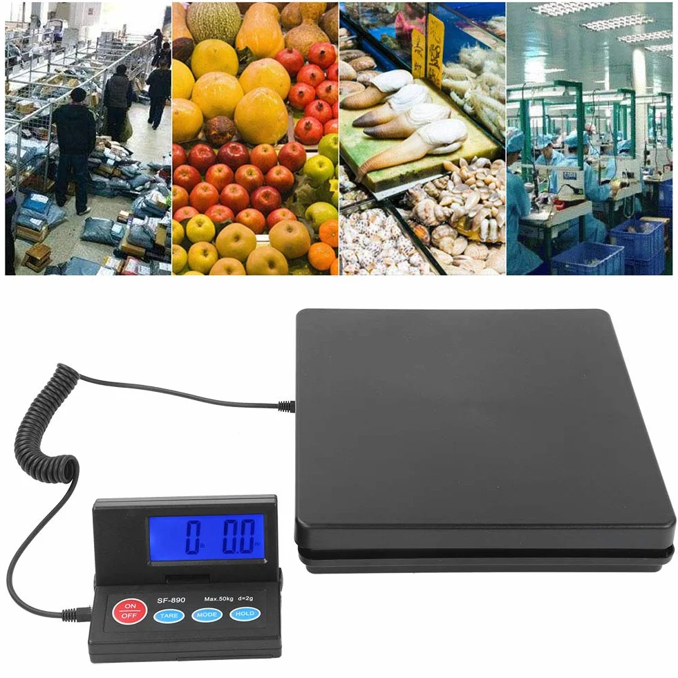 Báscula digital industrial 50 kg precisión 2 g pantalla externa