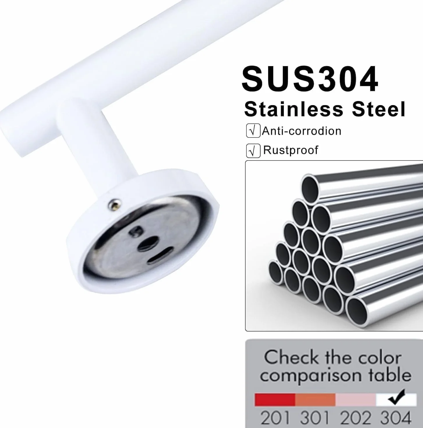 YUET Toallero, juego de accesorios de baño de 3 piezas, juego de hardware de acero inoxidable, montaje en pared, barra de toalla de baño + portarrollos de papel higiénico + toalla, gancho para