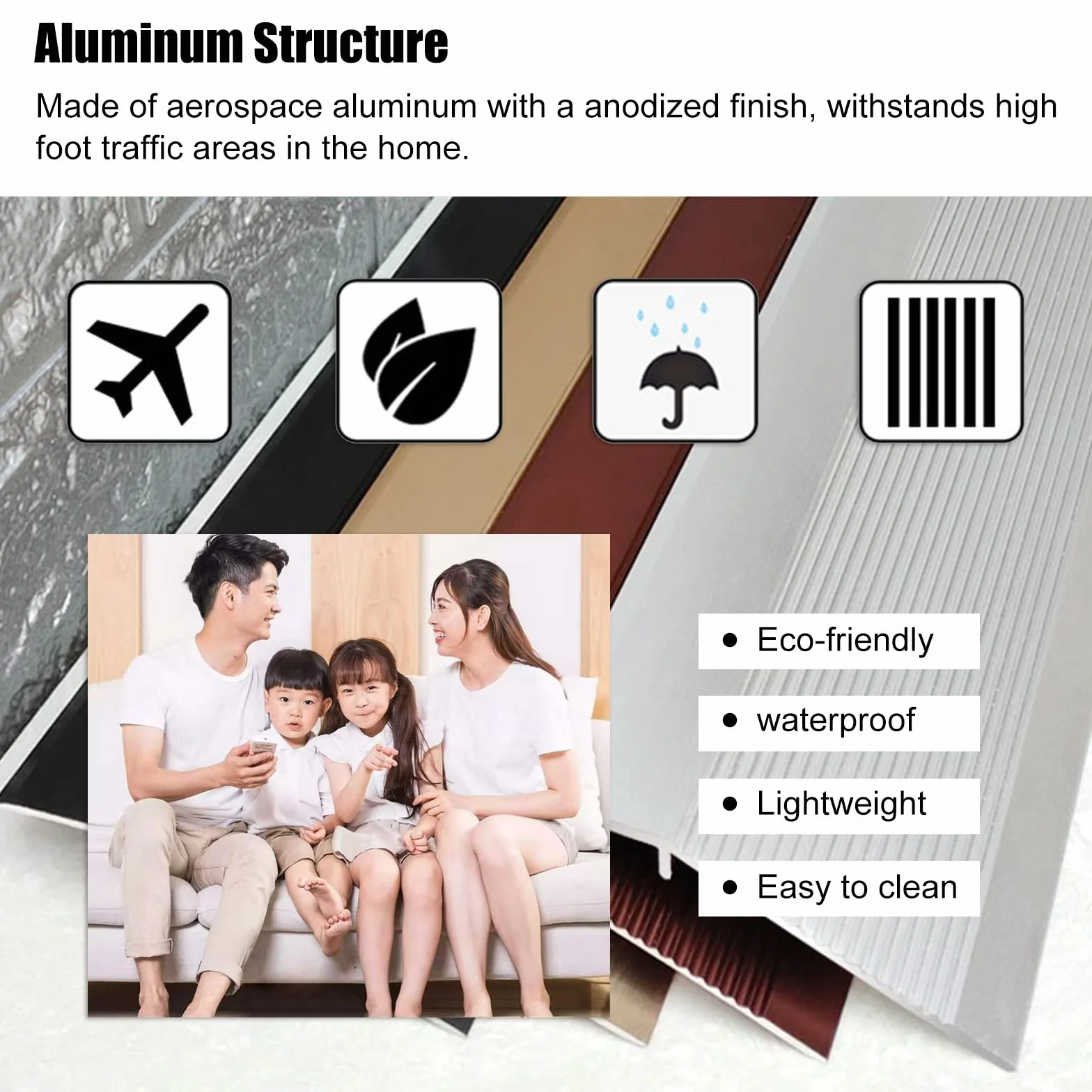 Tapajuntas Suelo 10cm Extra Ancho Tira De Transición De Piso De Aluminio, Reductor De Umbral De Alfombra/Baldosas para Pisos De Vinilo, Rampa De Entrada para Caminantes Caseros