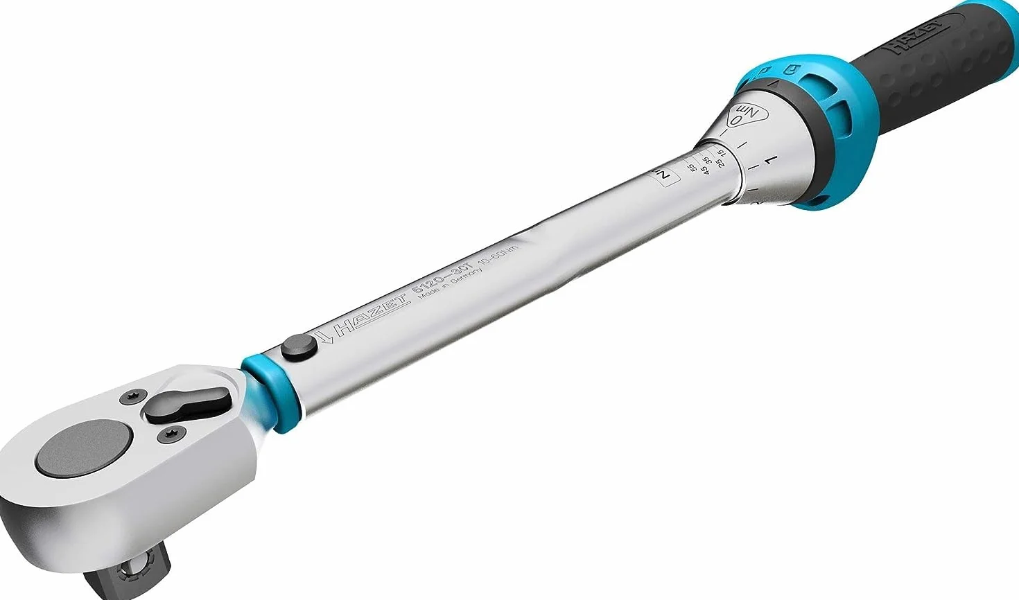 Llave dinamométrica HAZET 5120-3CT I Salida: cuadrado 12,5 mm, 1/2 pulgada, tolerancia: 3%, 30 dientes I Carraca reversible especial para vehículos industriales I 320mm