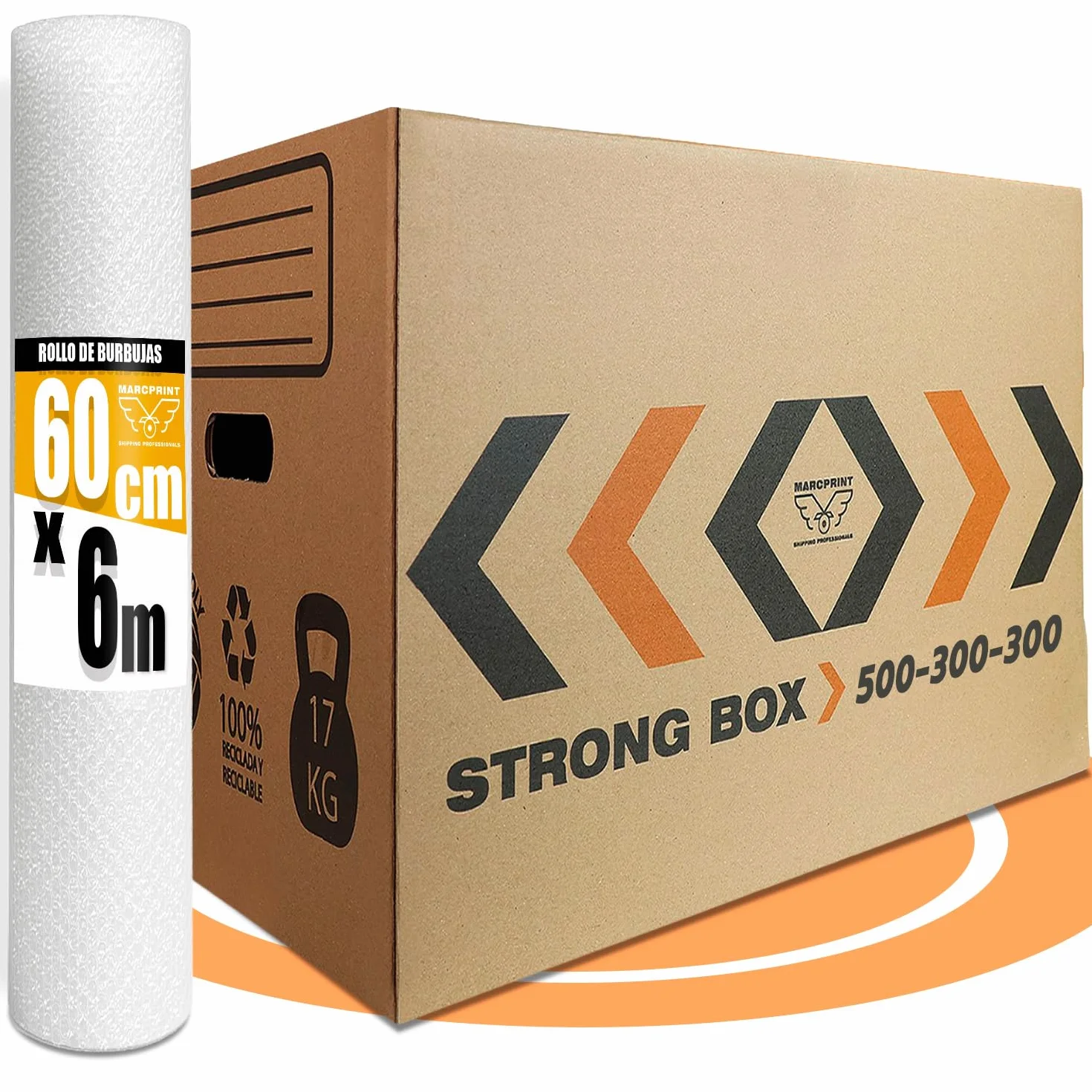 Cajas Mudanza 10 Pack + Rollo Burbujas - Cajas Carton 50x30x30 Reforzadas FSC Reutilizables