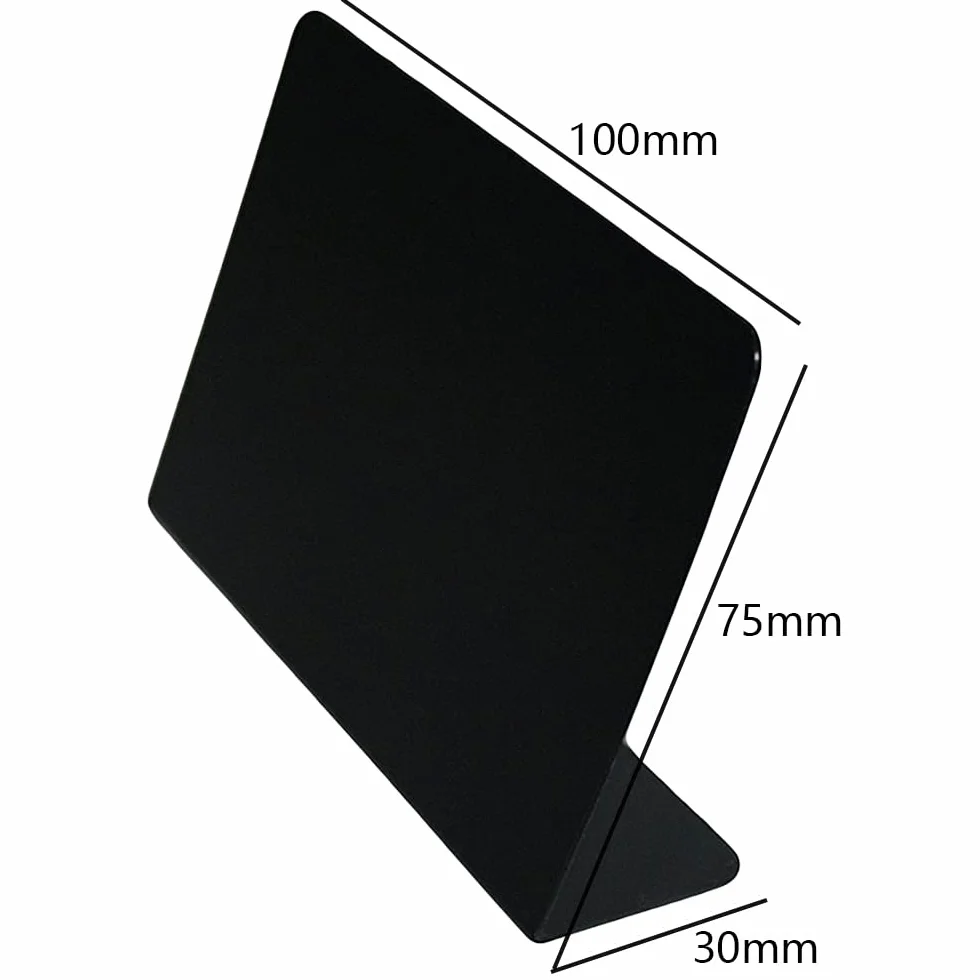 10 Piezas Mini Letreros de Pizarra Negra Reutilizables en Forma de L para Etiqueta de Precio