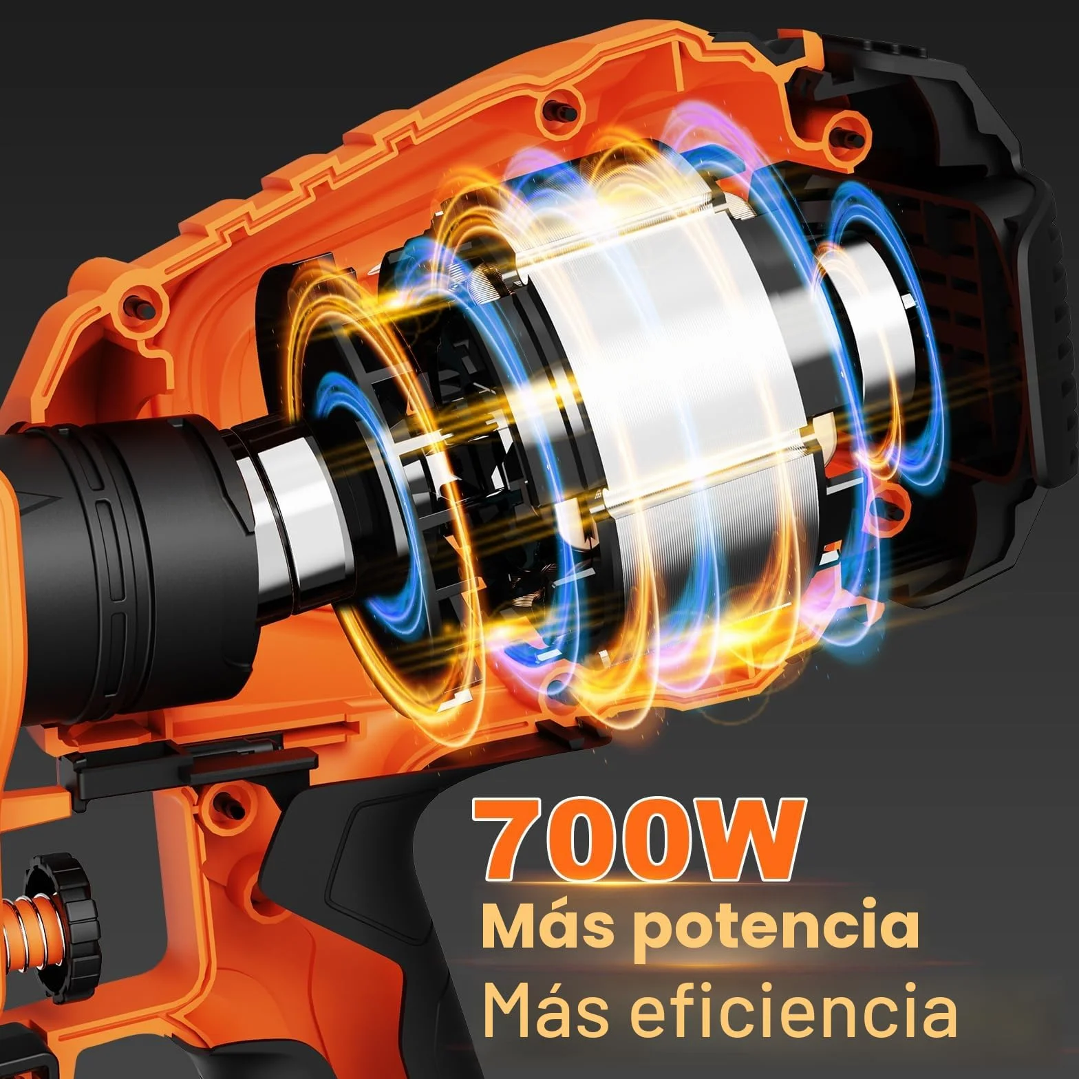Pulverizador de Pintura HVLP 700 W, Pulverizador Eléctrico con DepóSito de 1200 ML, Flujo de 1000 Ml/Min, 4 Boquillas y 3 Patrones de Pulverización, Incluye Boquillas de Limpieza y Soplado de Polvo