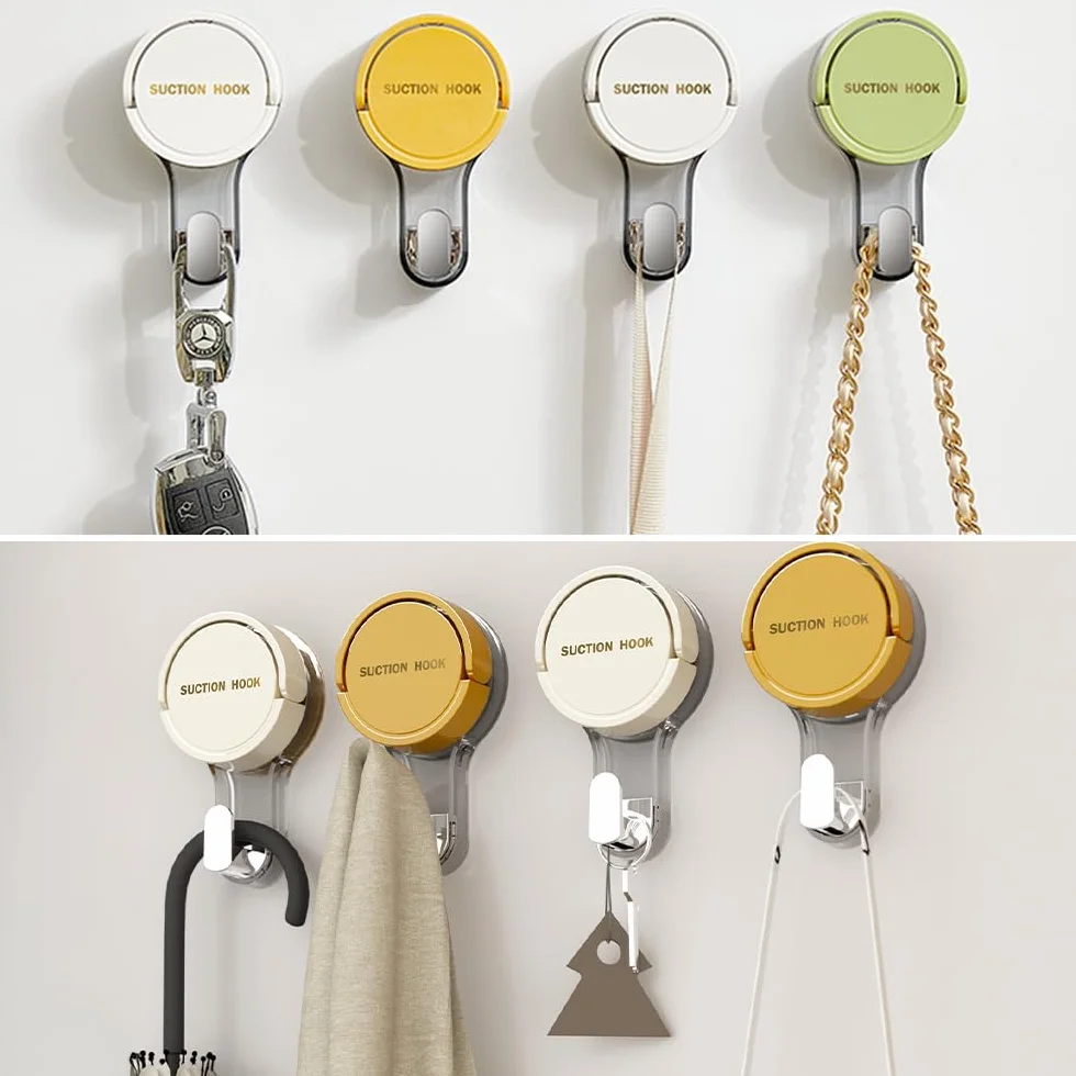 Gancho Ventosa Baño, 3 Piezas Perchas Baño Sin Taladro, Suction Hooks, Perchas Adhesivas Fuertes, Cuelga Toallas para Cocina Oficina Habitación