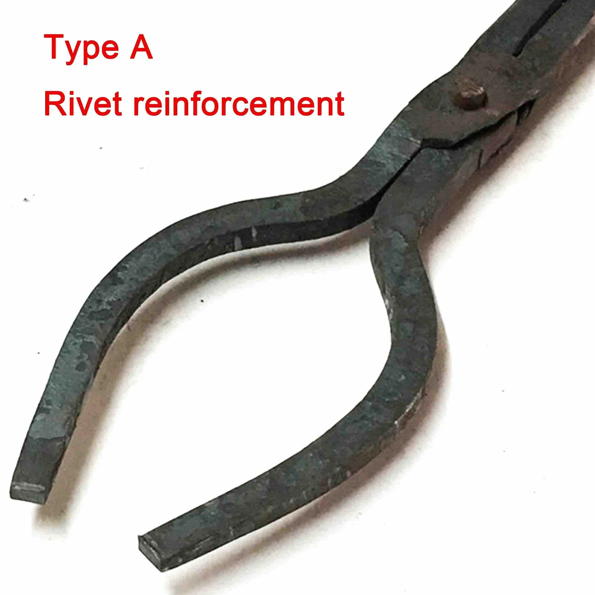 Tenaza de forja Pinzas de herrero Tenaza de forja de nariz redonda Pinzas en U Forja de tornillo de banco de yunque 2PCS 70cm 980g Tenaza de forja para Ingeniero Herrero,A