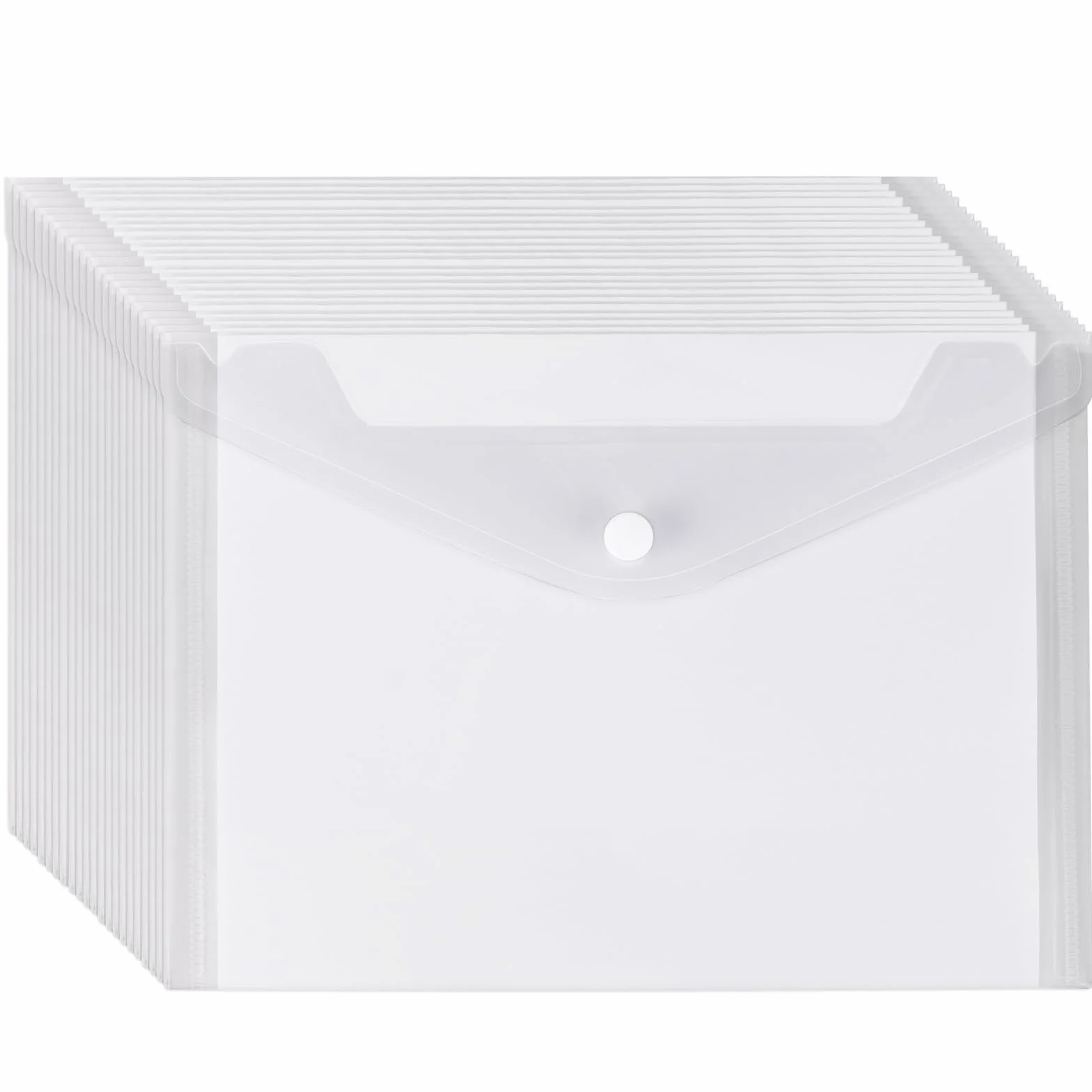 12pcs Carpeta a5 Sobre Plástico con Broche Transparentes Carpetas Archivadoras Portafolios Material Oficina Escolar (Transparente)