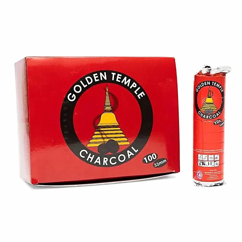 Carbón ahumado 33 mm 100 pastillas encendido rápido 20-30 minutos combustión bajo humo inodoro para incienso resinas hierbas