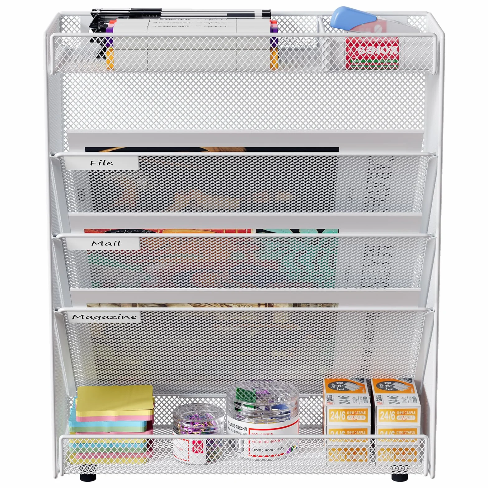 EasyPAG Organizador de pared de malla A5 niveles, blanco