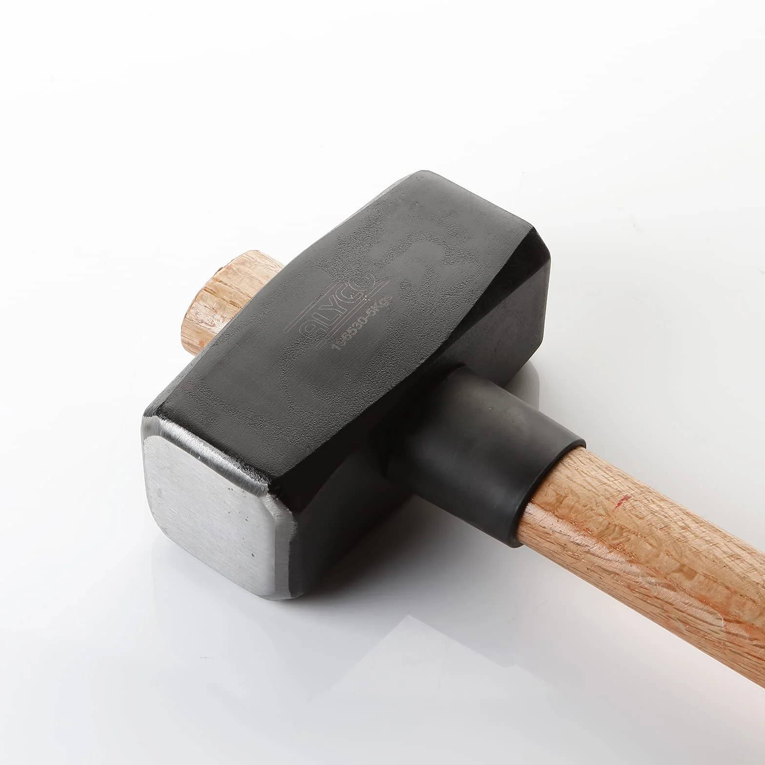 Alyco - Maza de Albañil Profesional de 5 kg (900 mm) con Cabeza de Acero Forjado y Templado para Demolición, Herramienta con Mango Cónico Anticaída de Madera