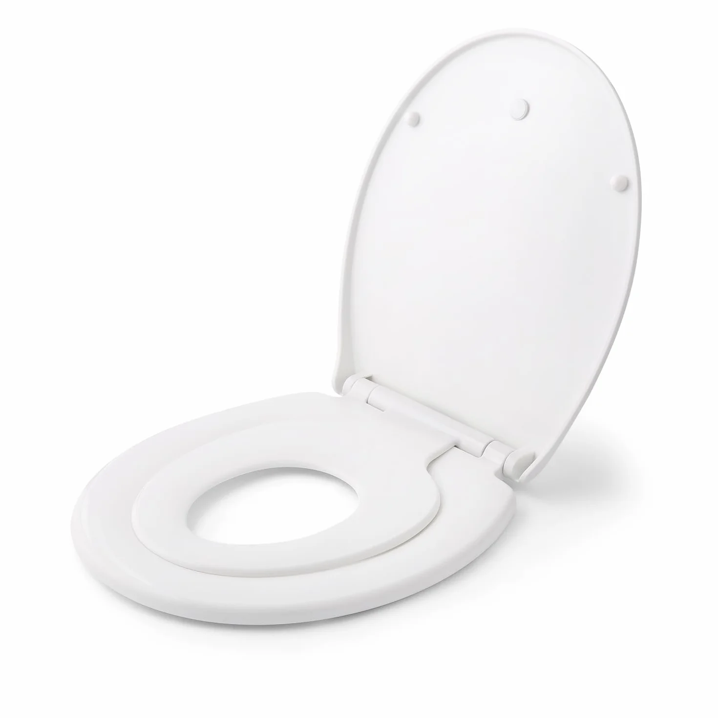 Himimi Asiento de Inodoro para Familia, Tapa WC Universal para Familia 2 en 1, Tapas de Water Cierre Suave Lento, adultos y niños en forma ovalada y rápida de instalar (447 x 371 x 55 mm)