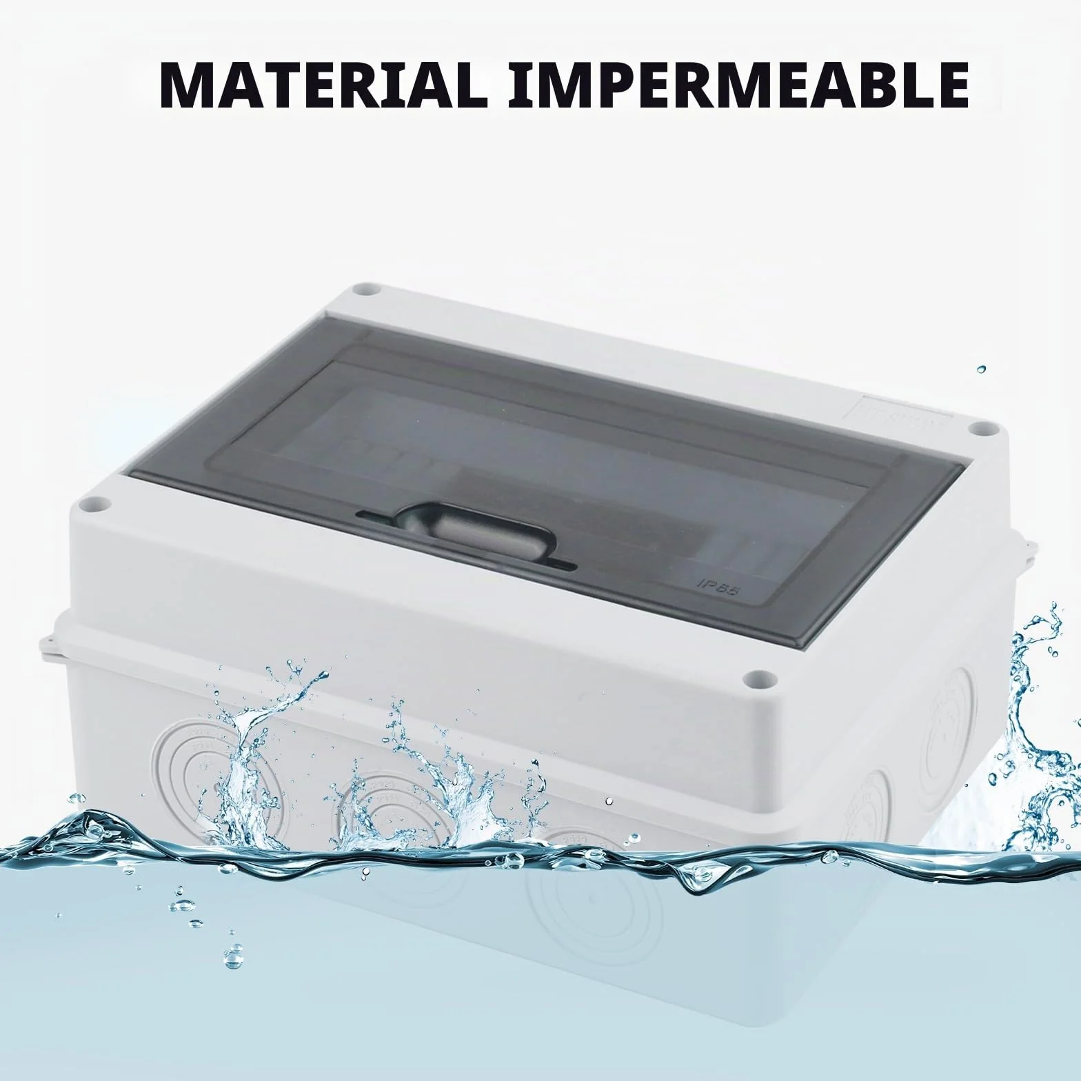 Nizirioo Caja de distribución de superficie IP65 resistente al polvo: interruptor automático de 63 A, interruptor de aire 2 x 6 A+10 A+20 A+32 A para jardín y exteriores