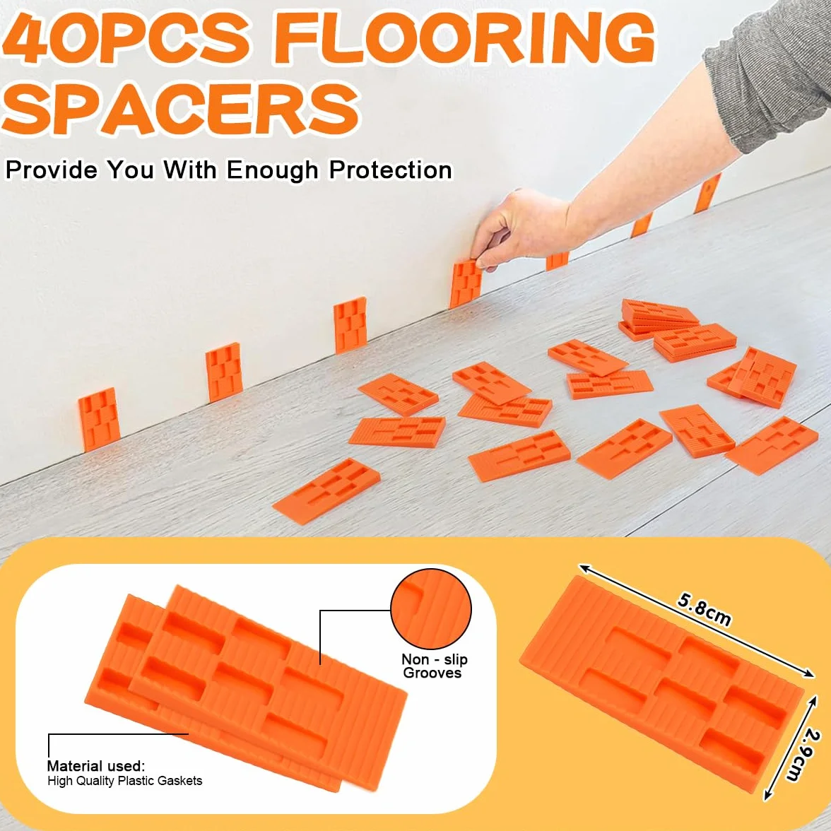 Kit de Instalación de Suelo Laminado - 43 PCS Herramientas para Suelo Laminado Incluye Martillo de Goma, Palanca de Extracción y Cuñas Separadoras - Kit Instalacion paraSuelo Vinilico Click