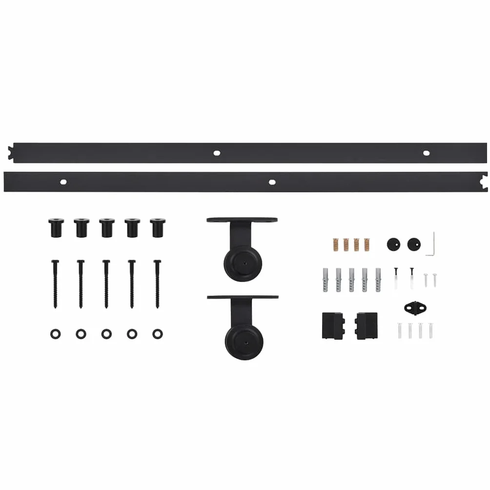 vidaXL Puerta Corredera con Herrajes Entrada Corrediza Deslizante Hogar Cuarto de Baño Salón Sala de Estar Habitación ESG Vidrio y Aluminio 102x205 cm