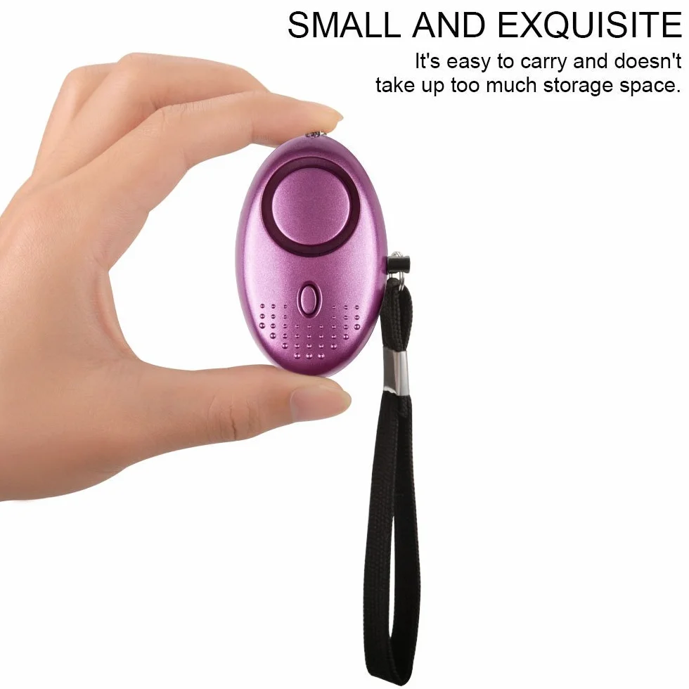 Alarma Personal de Emergencia [Paquete de 3] Qoosea Scream Safesound Alarma 140dB Linterna LED para niños/Mujeres/Ancianos/protección (Negro + Plata + púrpura)