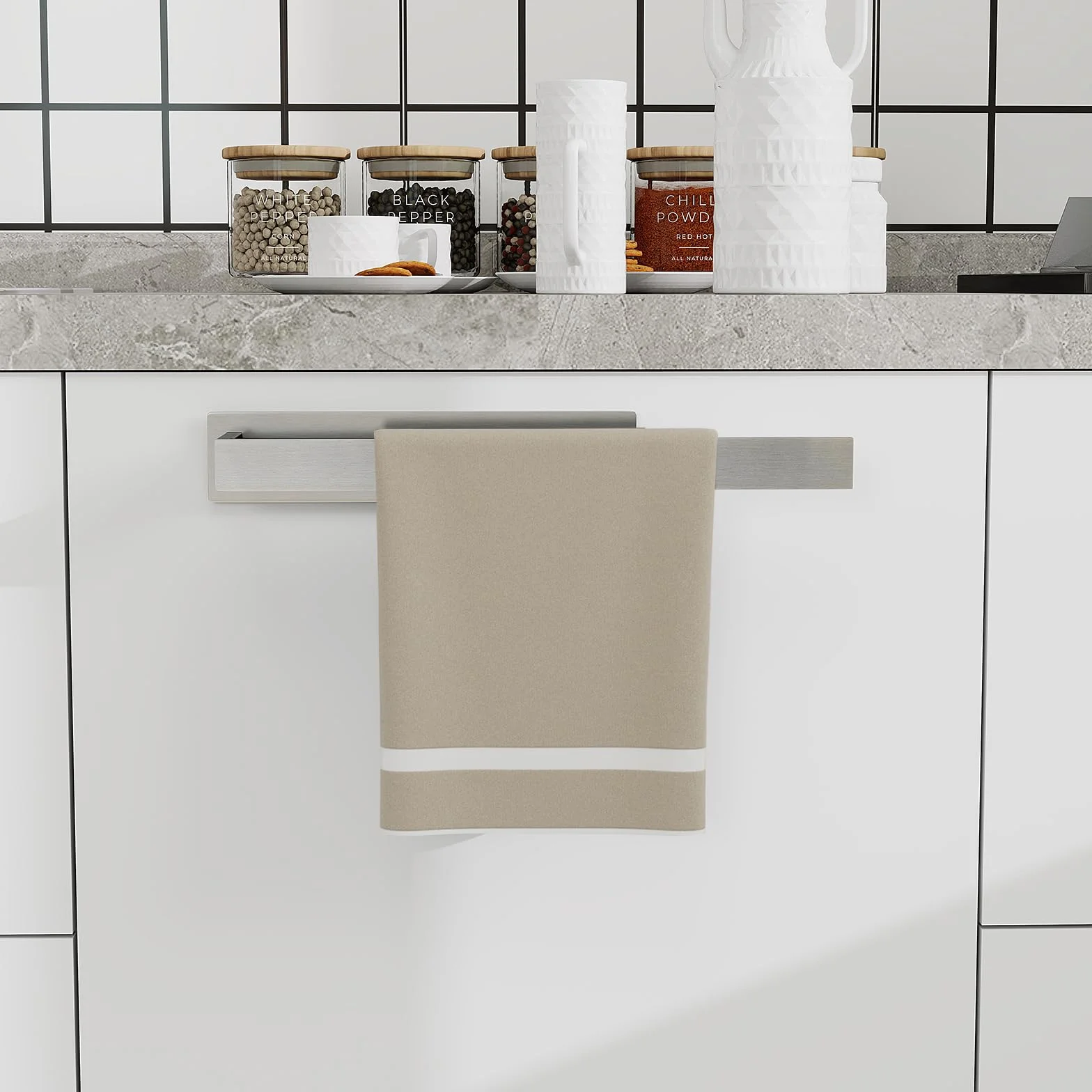 Vista Toallero Adhesivo Baño de Acero Inoxidable SUS304 Toallero Pared Resistente y Duradero 40cm Plata