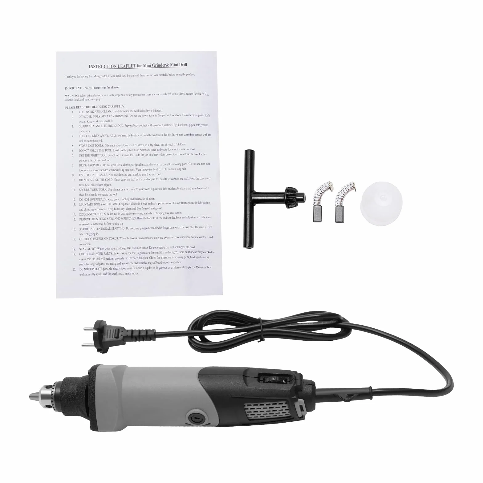 Amoladora recta eléctrica, 400W 220V, 6 modos de velocidad, pequeña y ligera para grabado, corte, rectificado, corte, pulido y taladrado