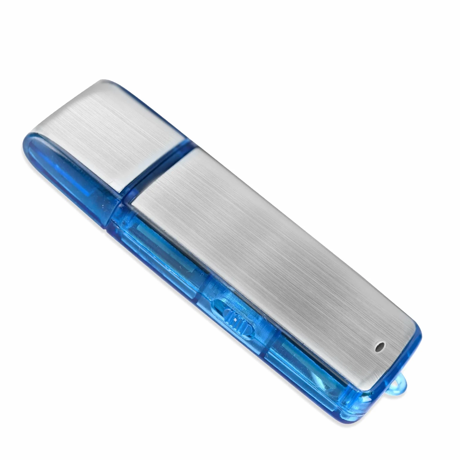 Podazz Mini Grabadora de Voz Digital 16G 90 Horas USB Recargable Caja de Metal Azul