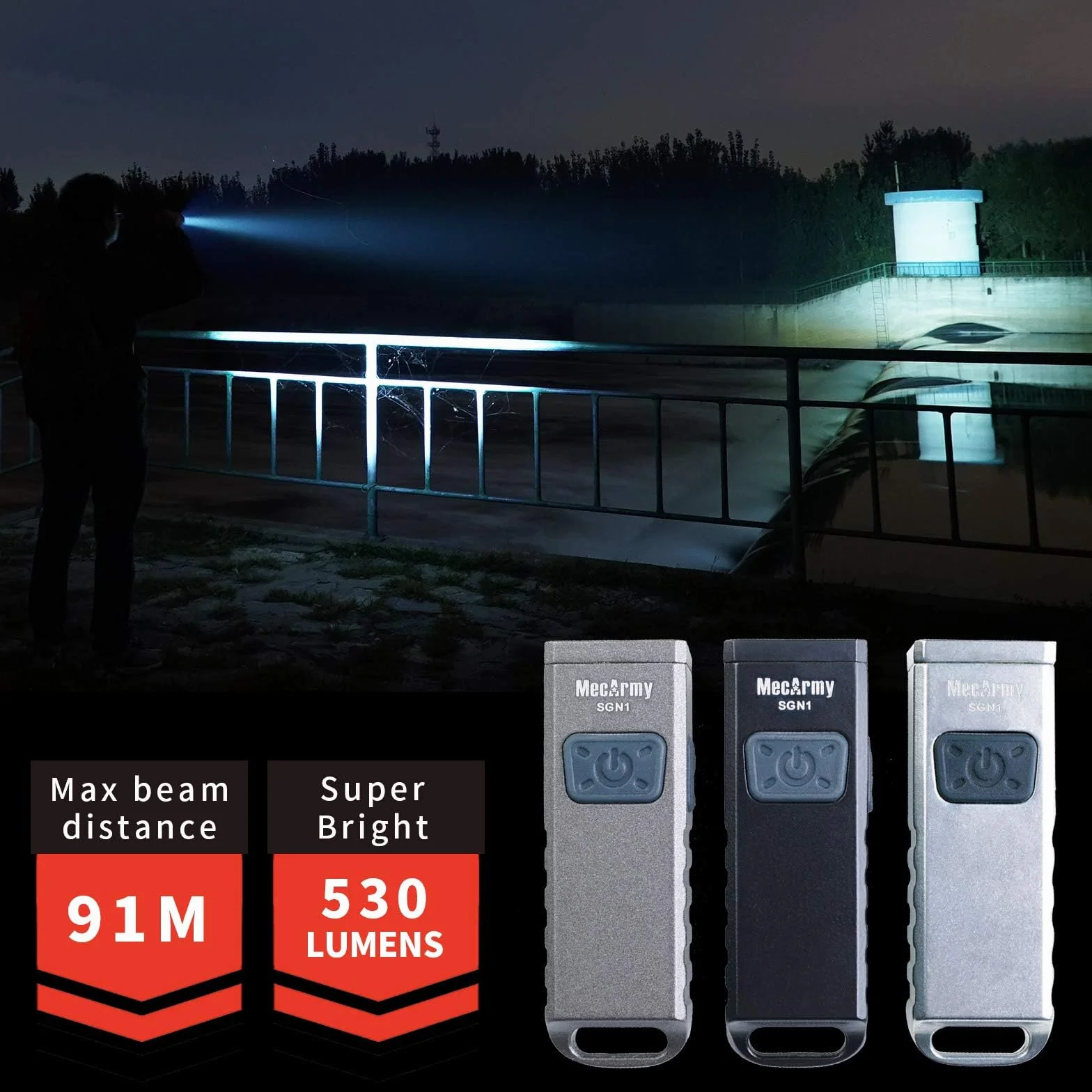 MecArmy SGN1 Mini USB recargable llavero EDC Flahlight, CREE XP-G2 S5 LED con 530 lúmenes