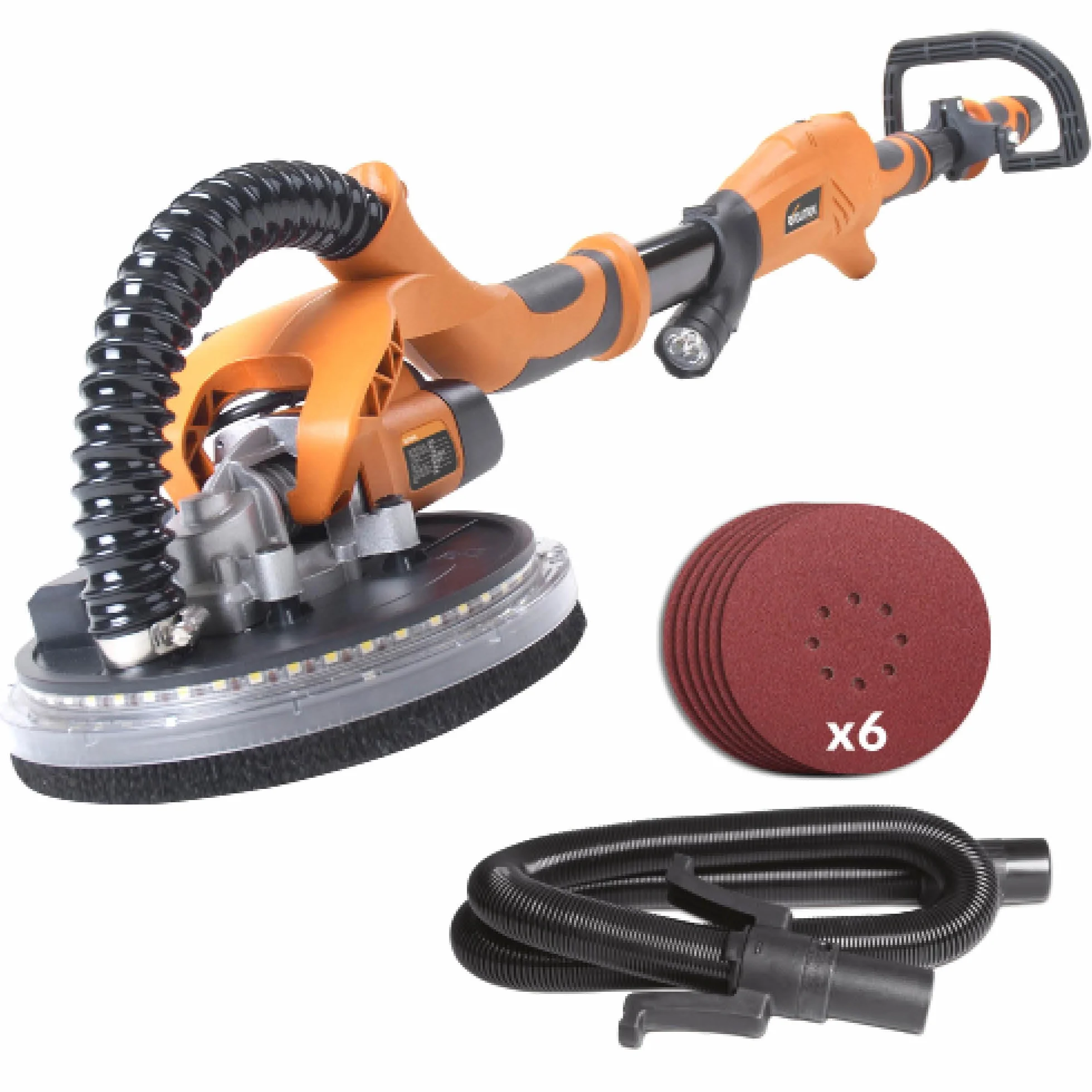 Evolution Power Tools - Lijadora de placas de yeso telescópica con linterna LED, 225 mm (230 V)