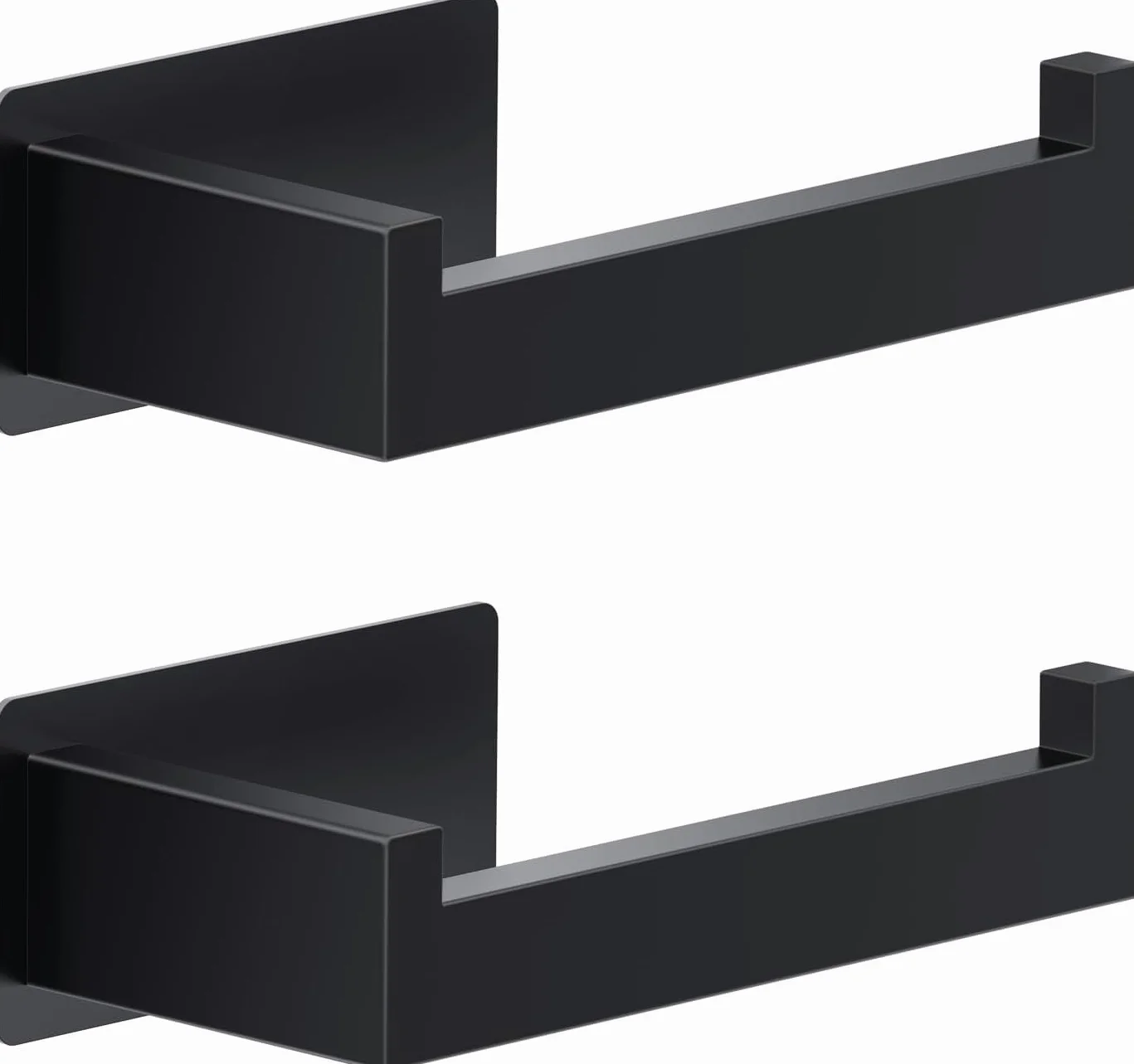 Portarrollos Papel Higienico Acero Inoxidable 2 Piezas Adhesivo Negro Auxmir