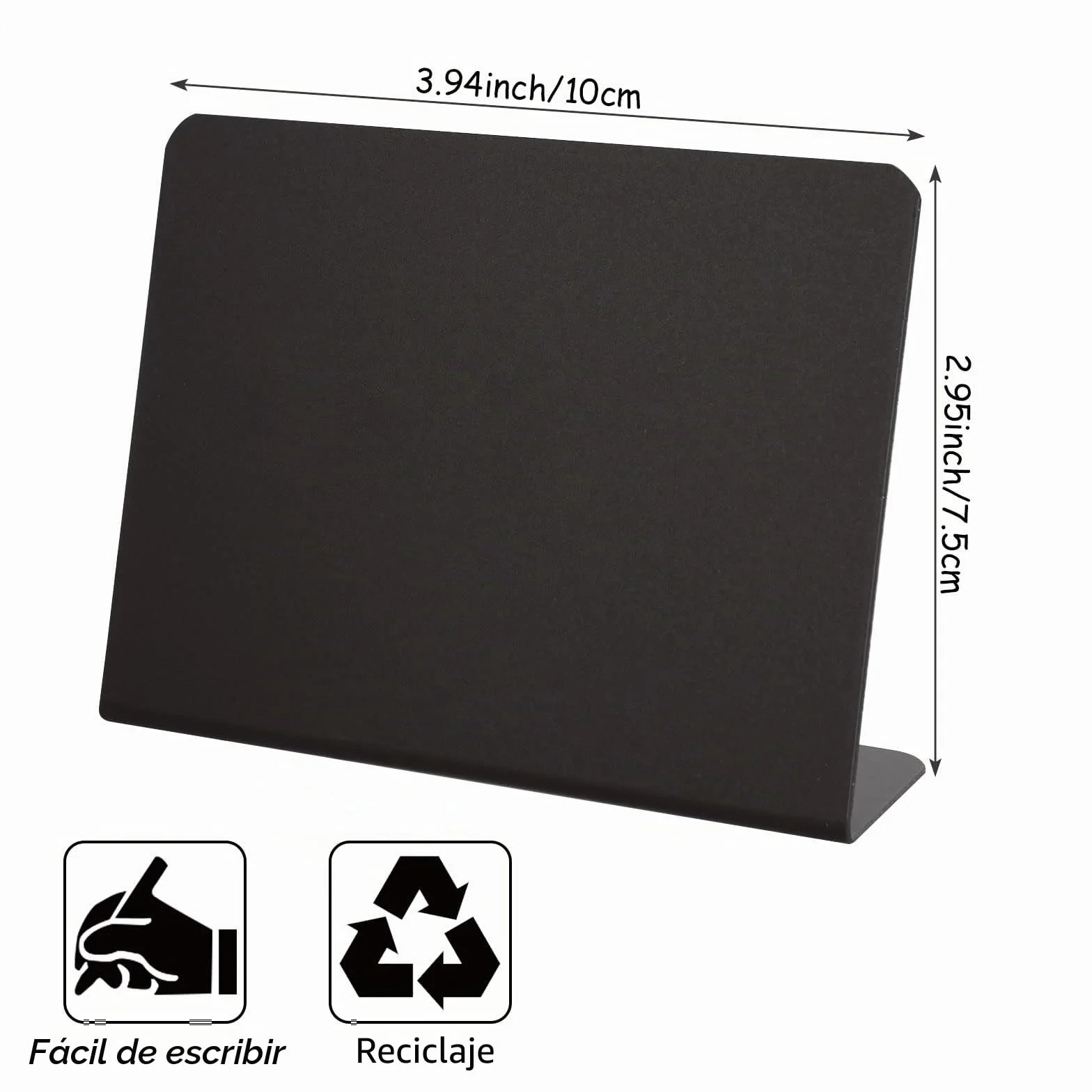 Pizarras Pequeñas Negras PVC 10x7,5 cm Reutilizables con Rotuladores para Buffet Panadería Fiestas